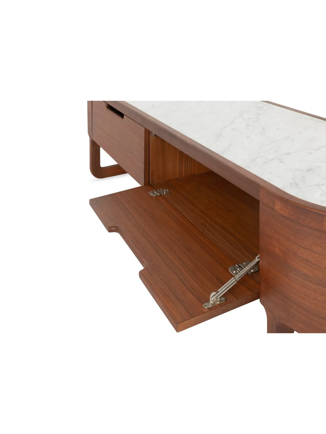 AV Unit with Marble Top - Brown, Walnut