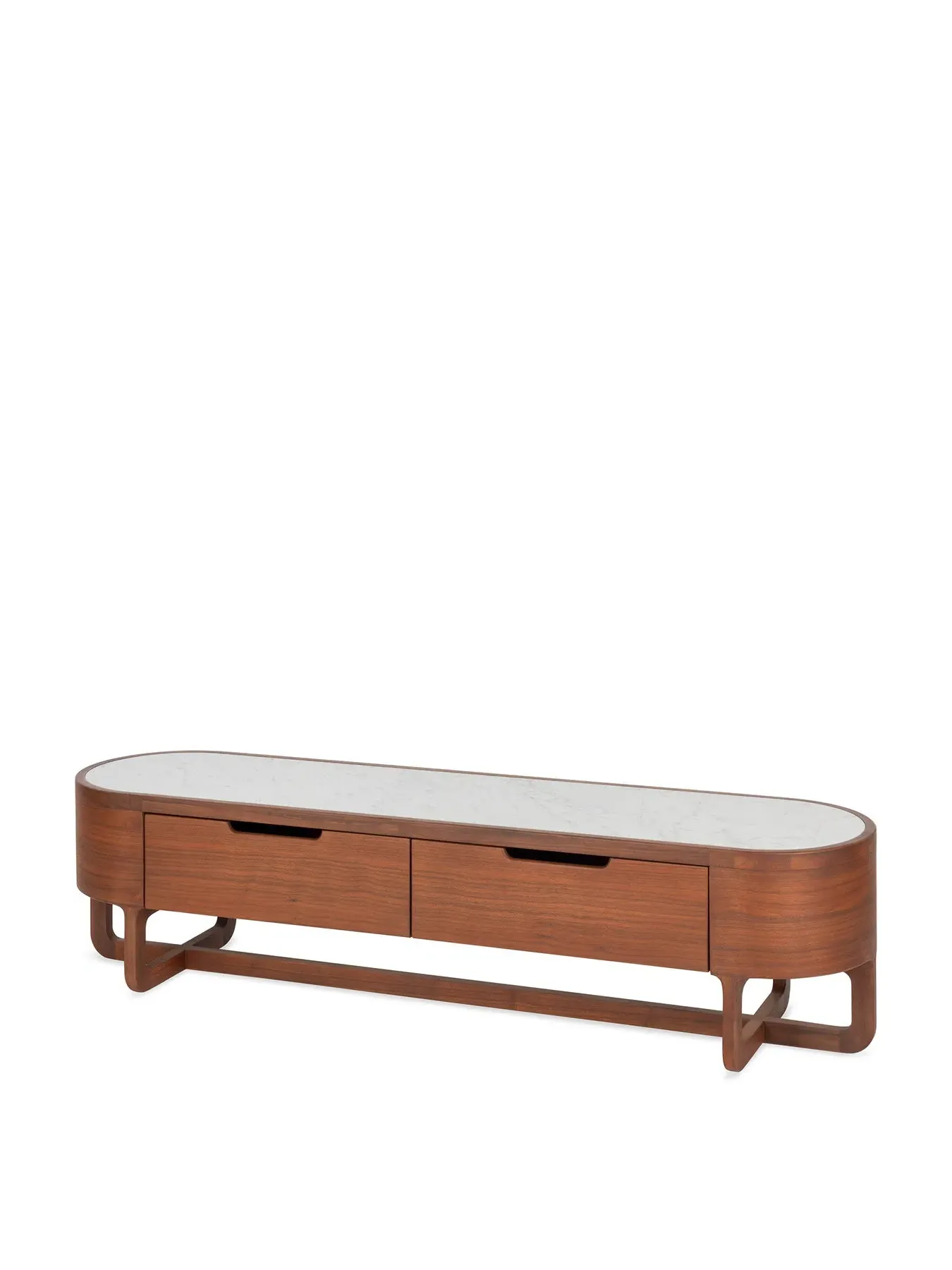 AV Unit with Marble Top - Brown, Walnut
