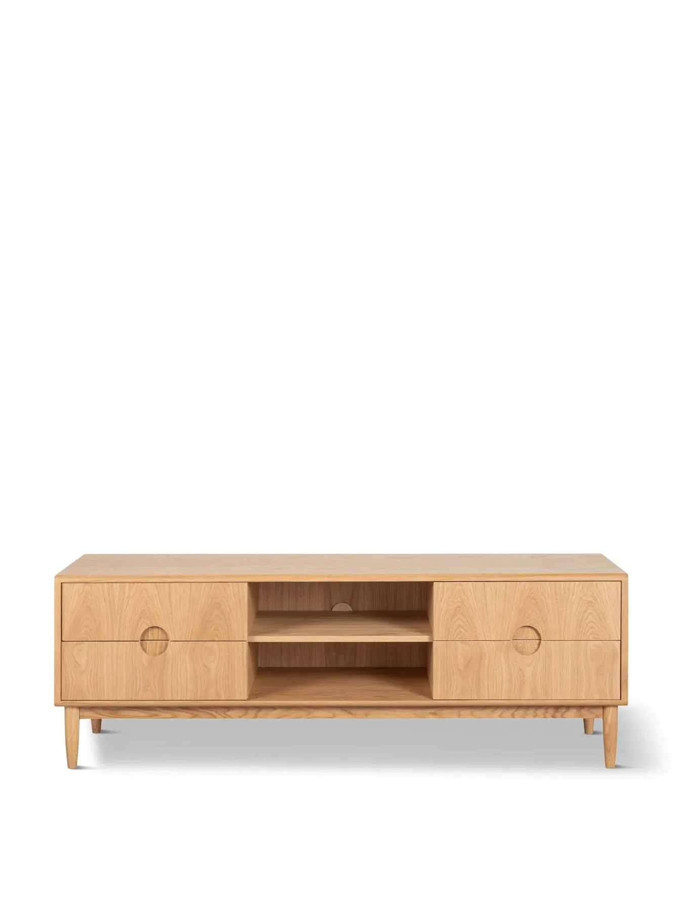 AV Unit with Storage - Oak, Solid Wood image