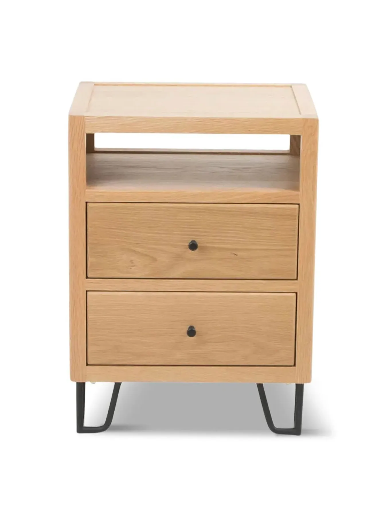 Bedside Table Industrial Style - Brown, Oak image