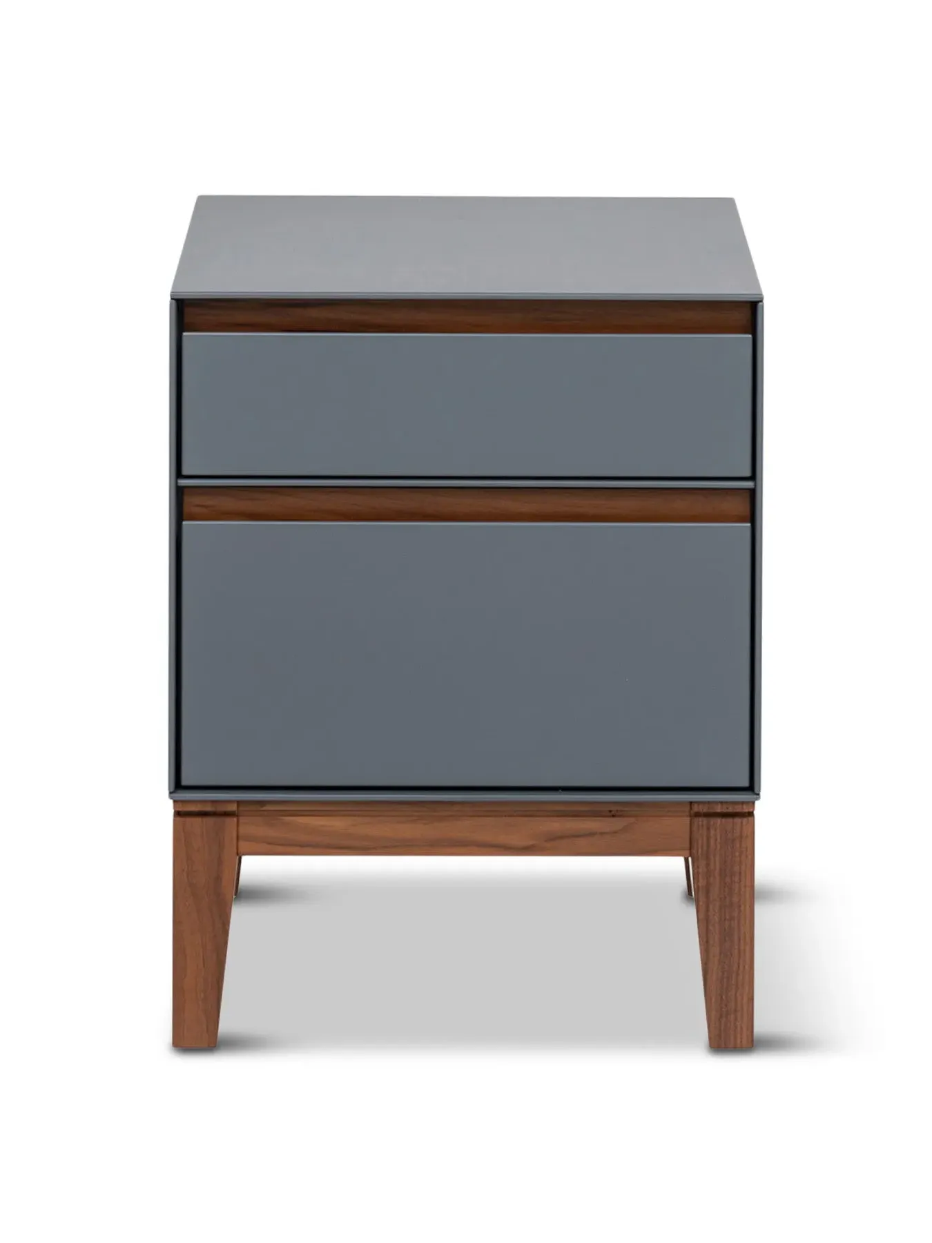 Bedside Table with 2 Drawers - Grey, Walnut image
