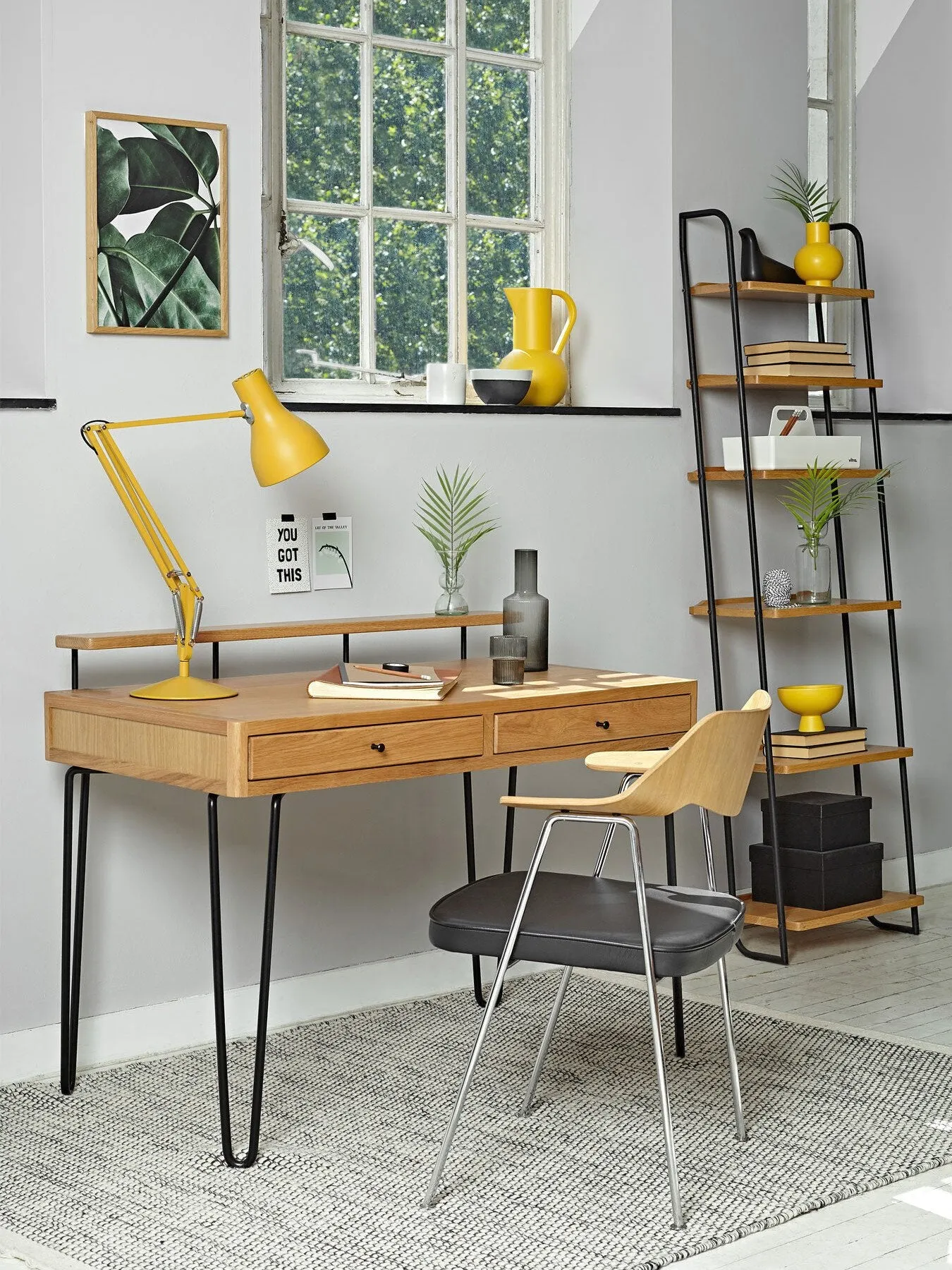 Brunel Desk with Storage - Brown, Oak