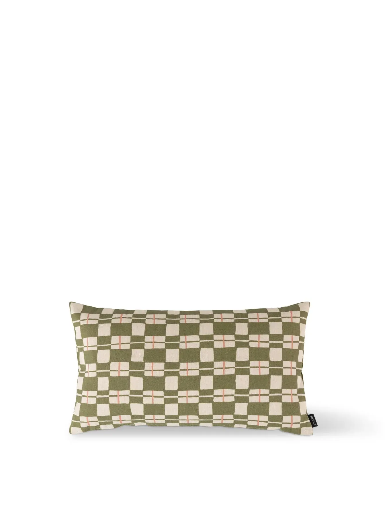 Check Cushion with Feather Fill - Green, Cotton image