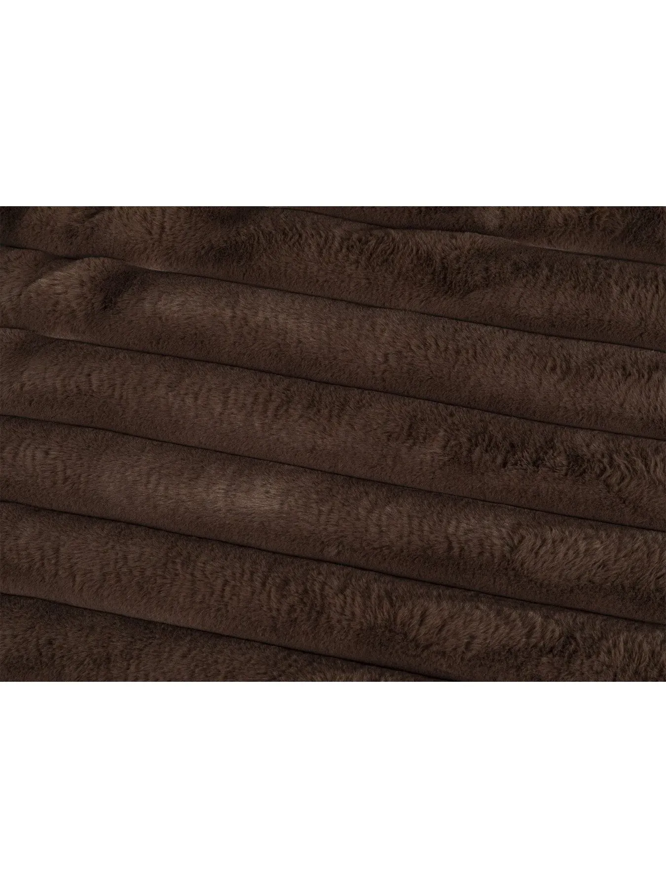 Chunky Cord Faux Fur Throw - Brown, Faux Fur