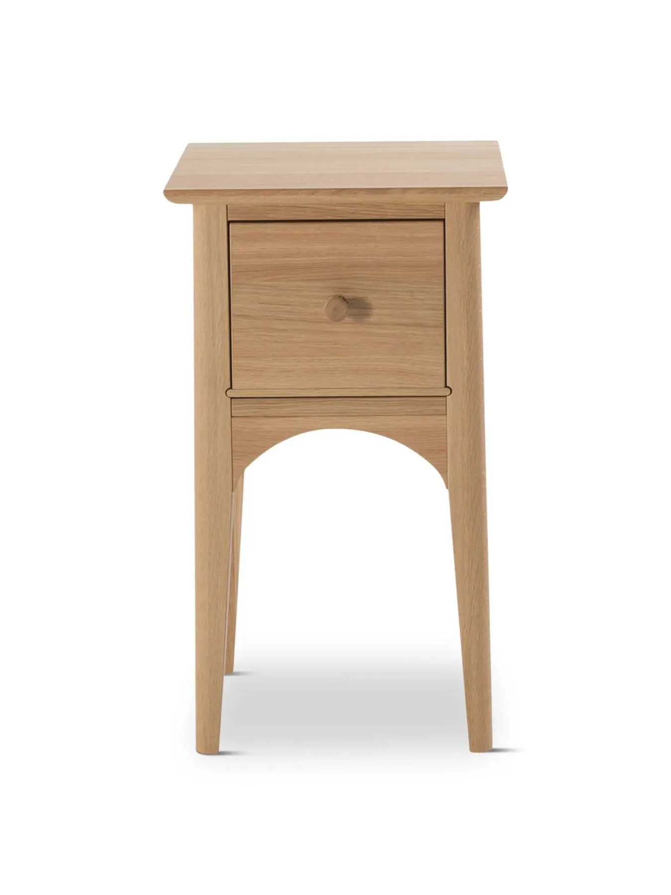 Compact Bedside Table with Drawer - Brown, Wood image