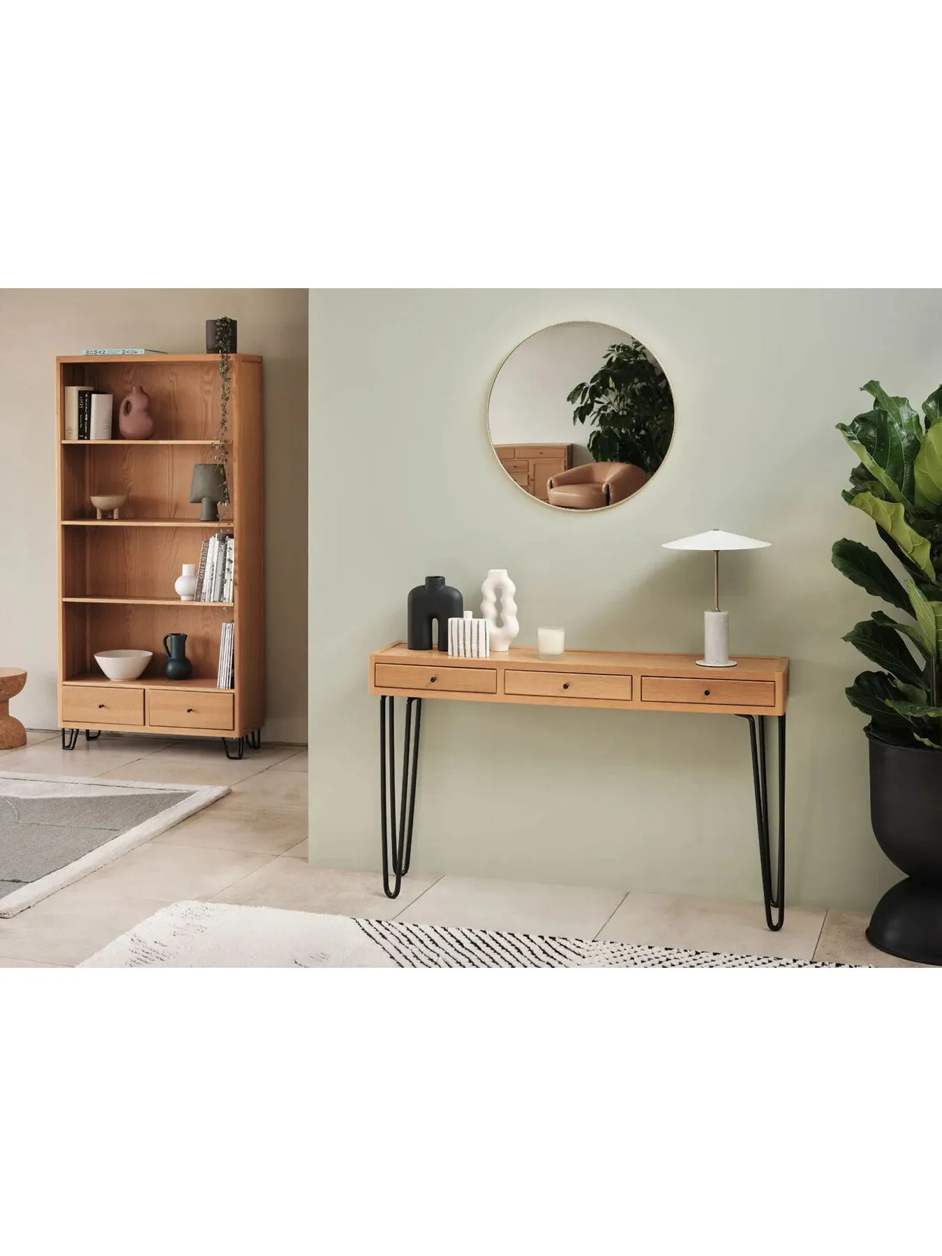 Console Table - Brown, Oak