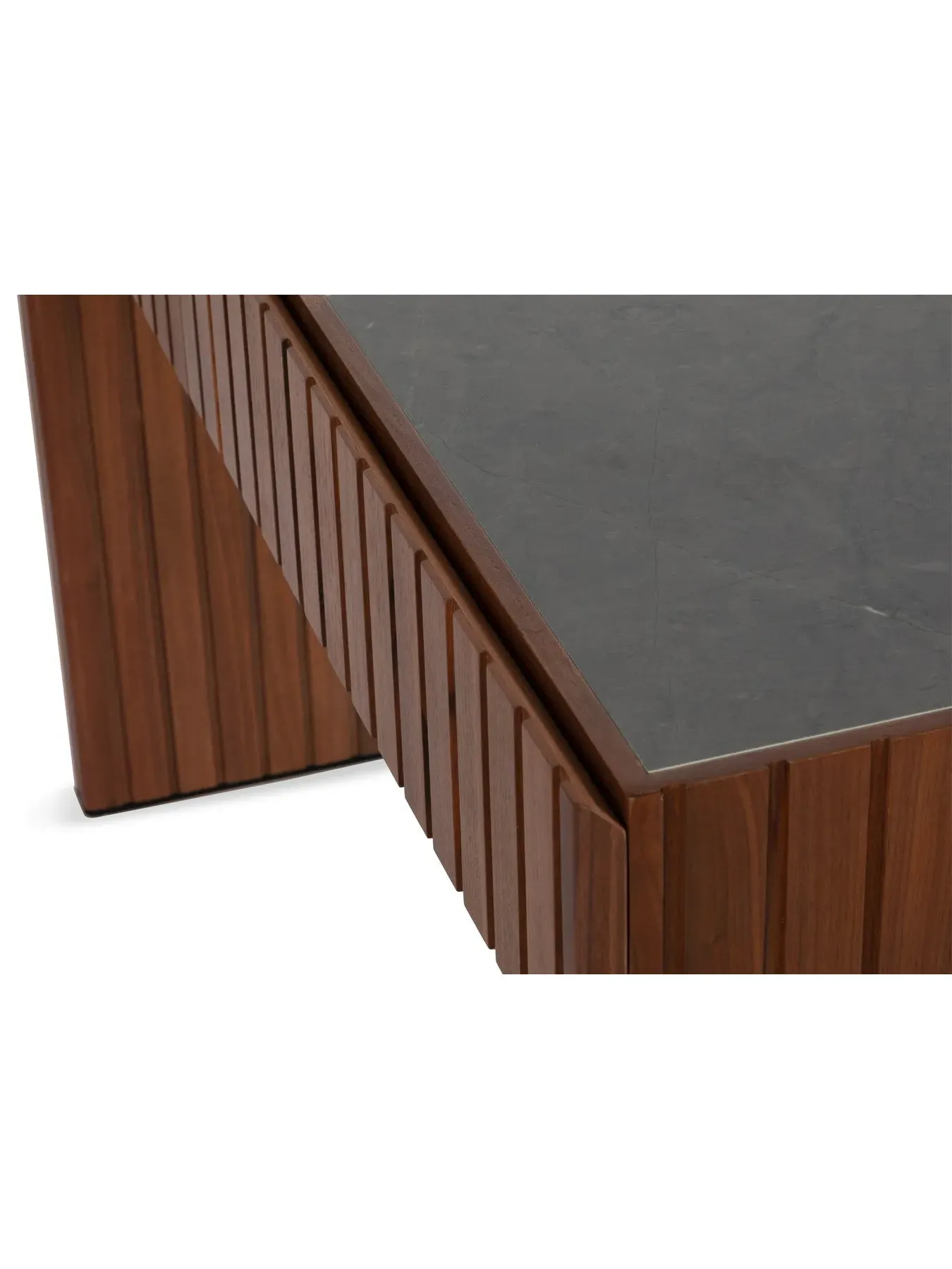 Console Table with Ceramic Top - Grey, Walnut