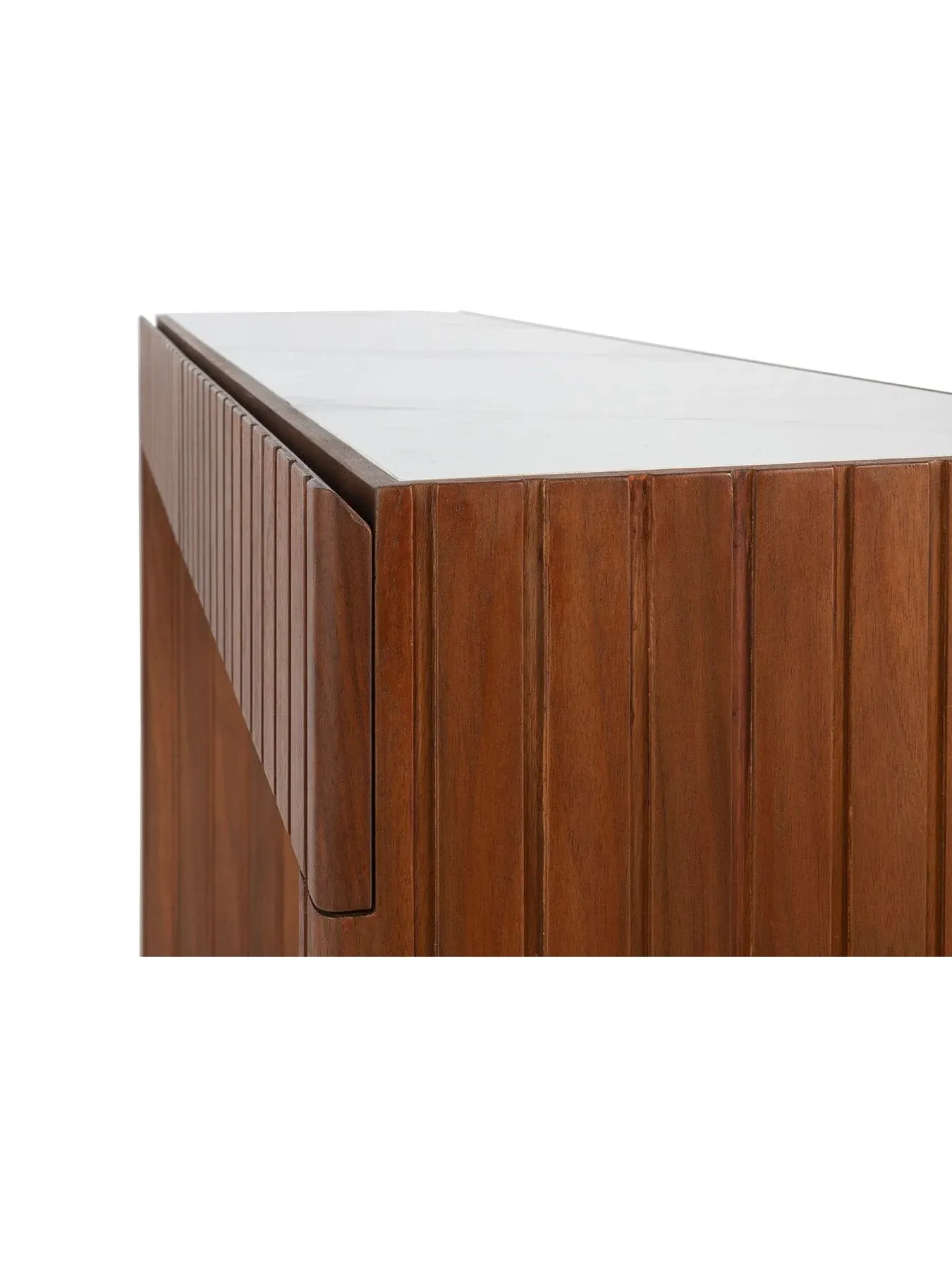 Console Table with Ceramic Top - White, Walnut