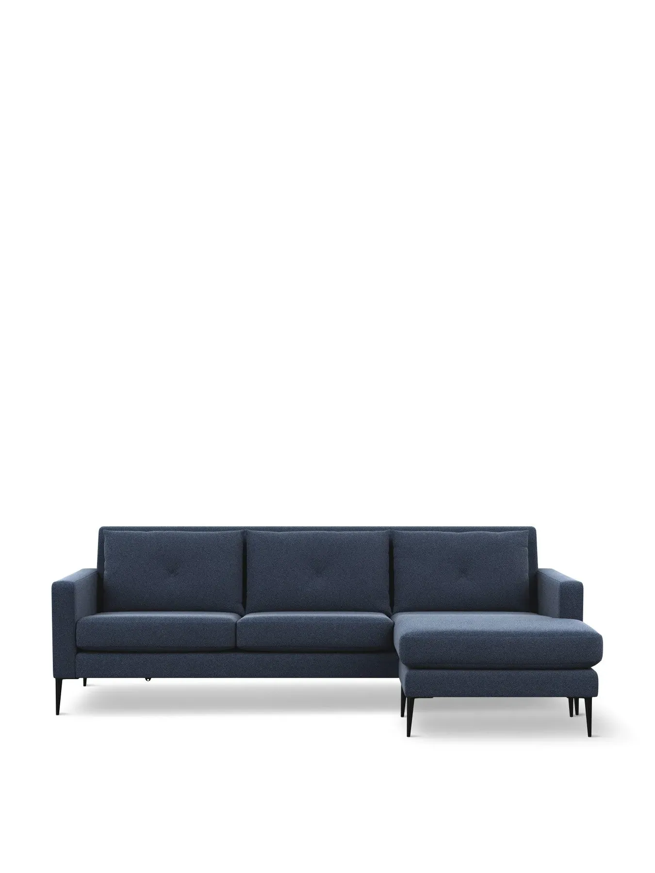 Corner Chaise Sofa with Footstool - Blue, Boucle image