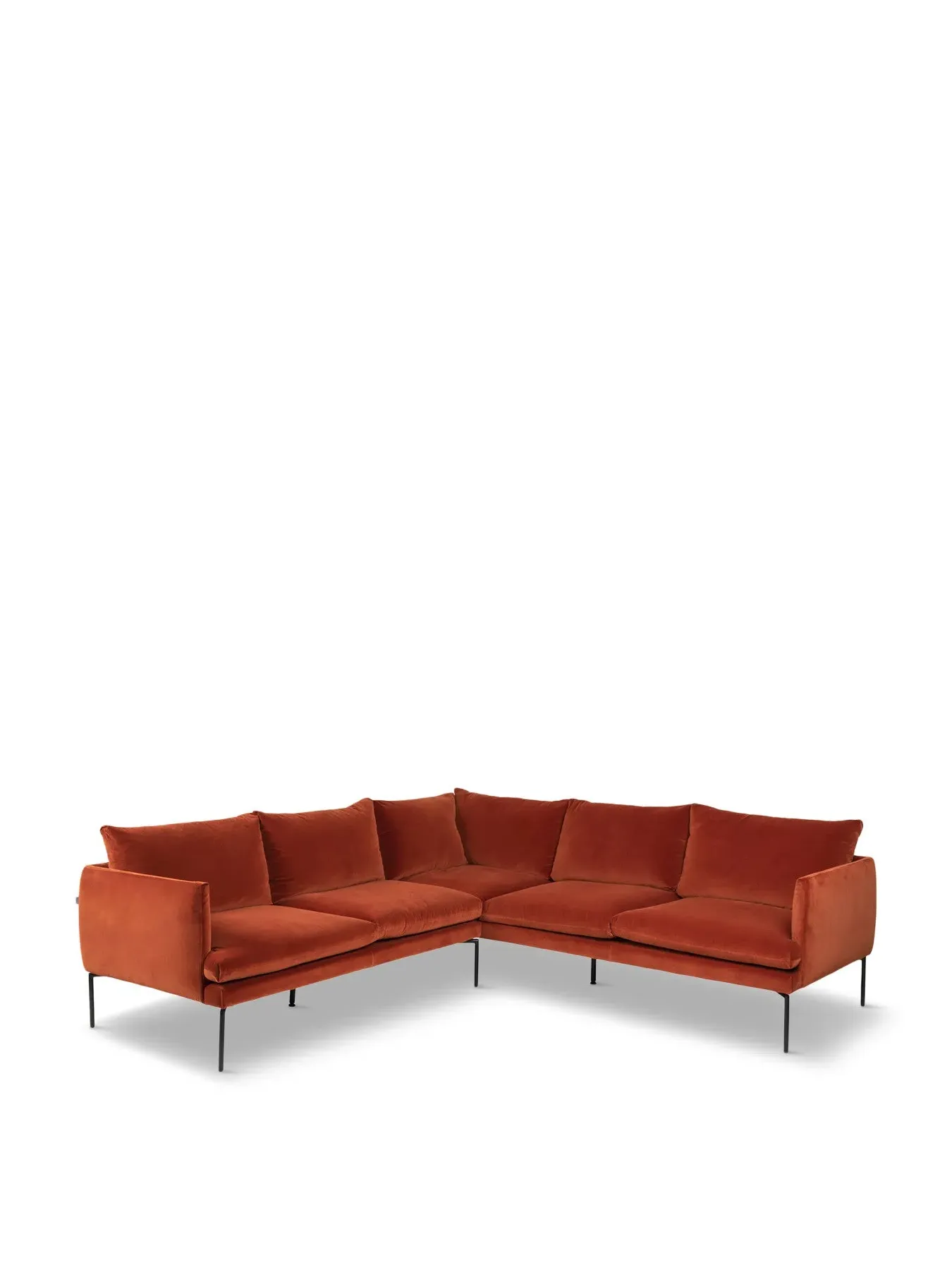 Corner Sofa - Red, Velvet image
