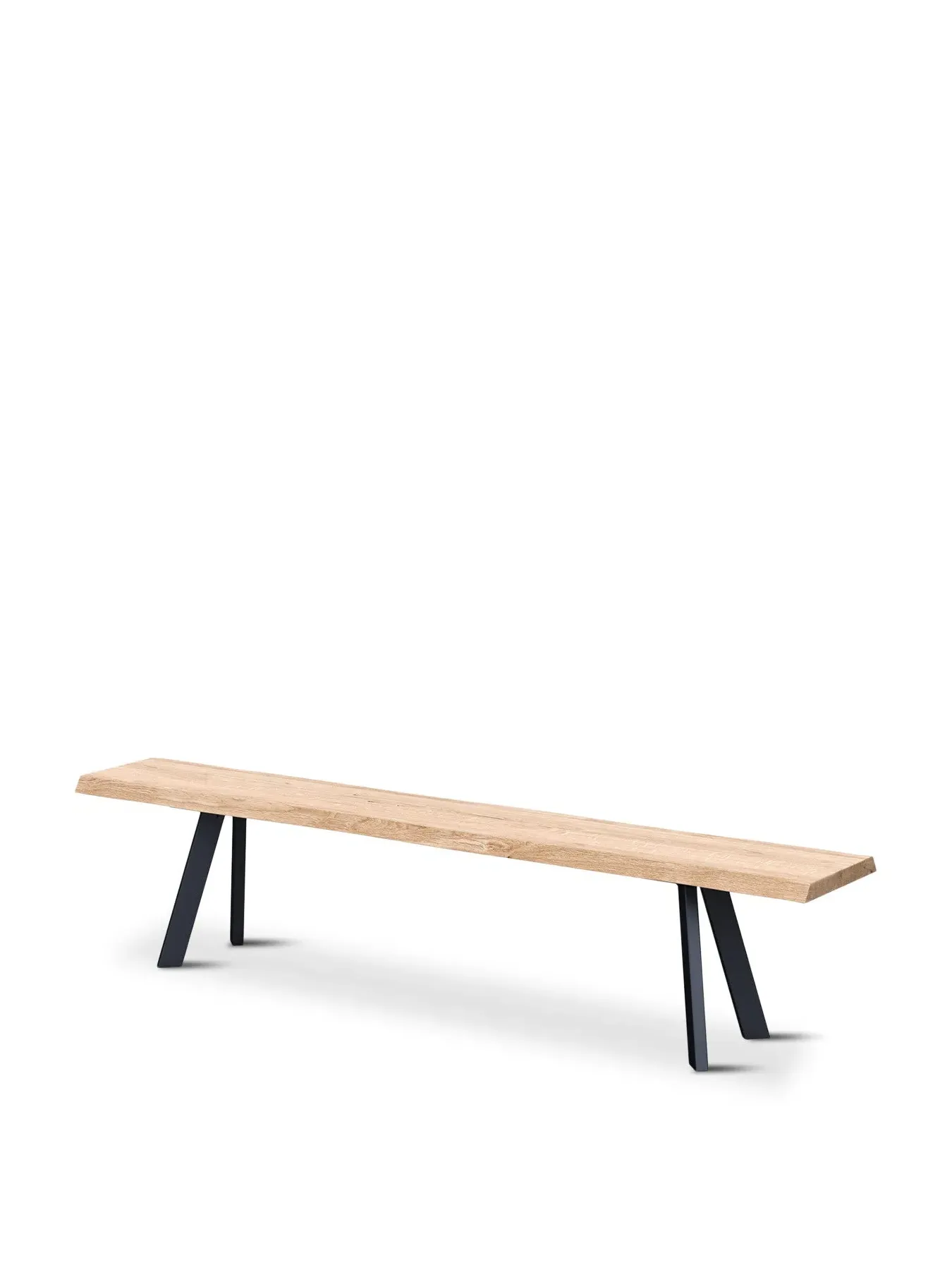 Dining Bench Straight Edge - Brown, White Oak image