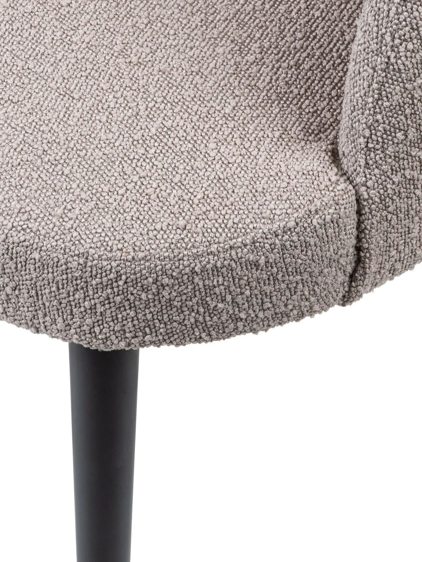 Dining Chair with Black Legs - Grey, Velvet