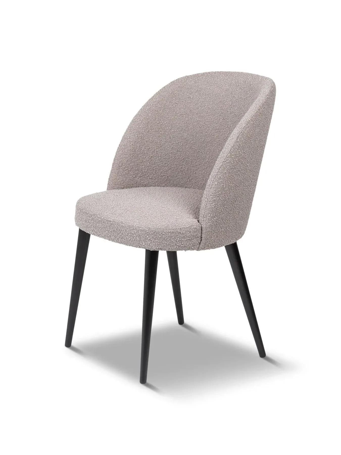 Dining Chair with Black Legs - Grey, Velvet