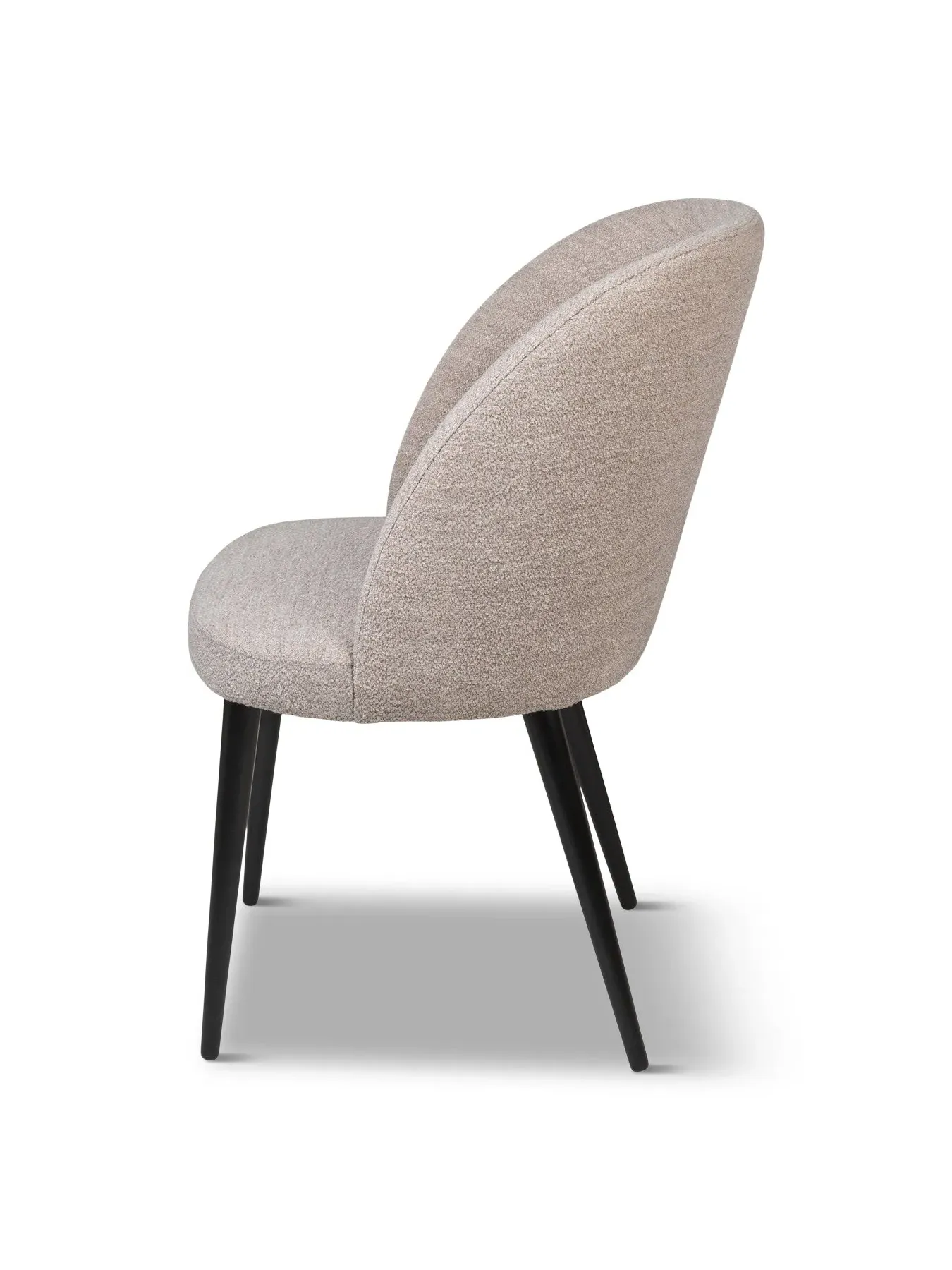 Dining Chair with Black Legs - Grey, Velvet