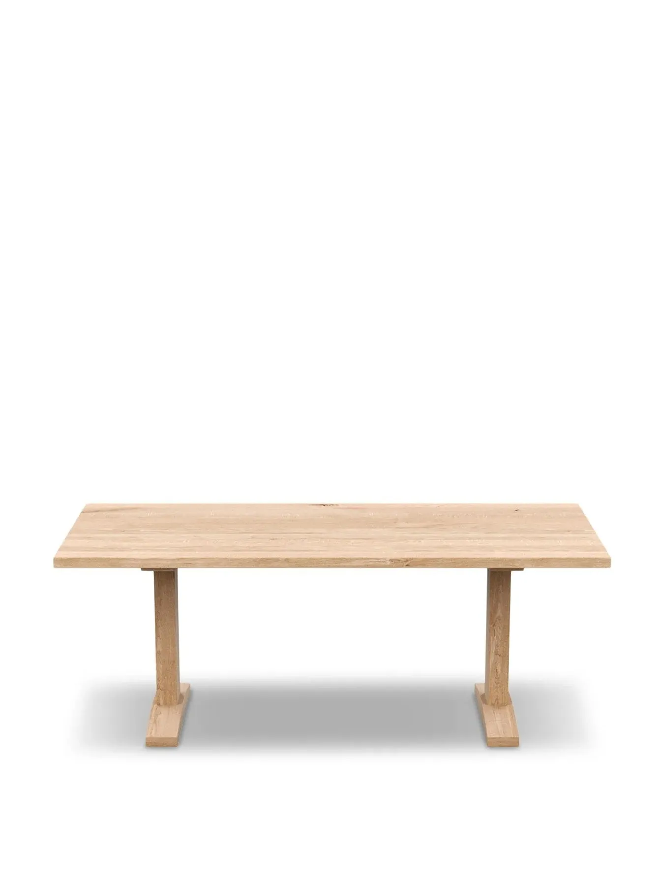 Dining Table Straight Edge - Brown, White Oak image