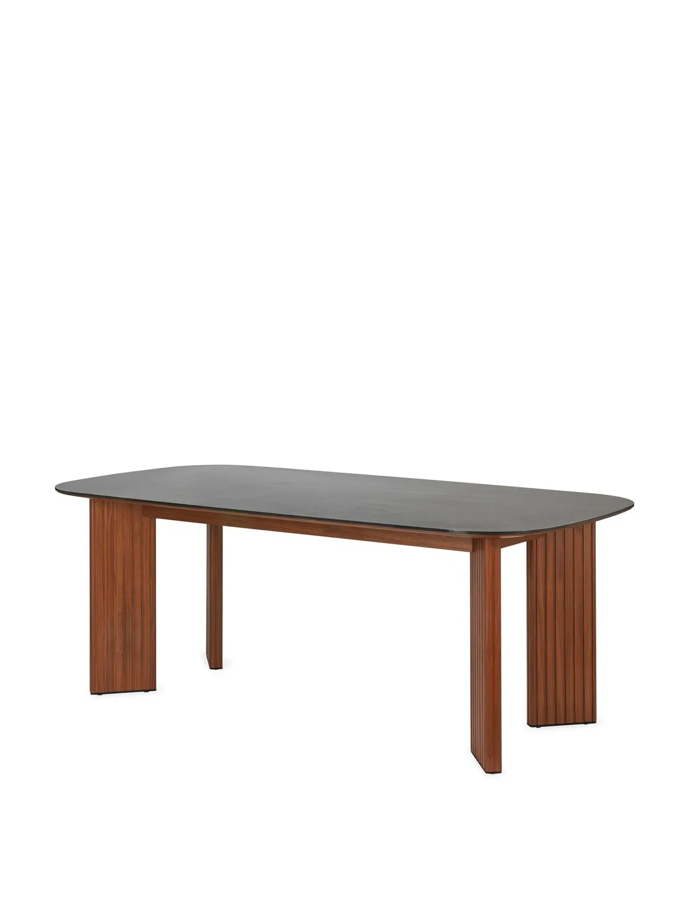 Dining Table with Ceramic Top - Grey, Walnut
