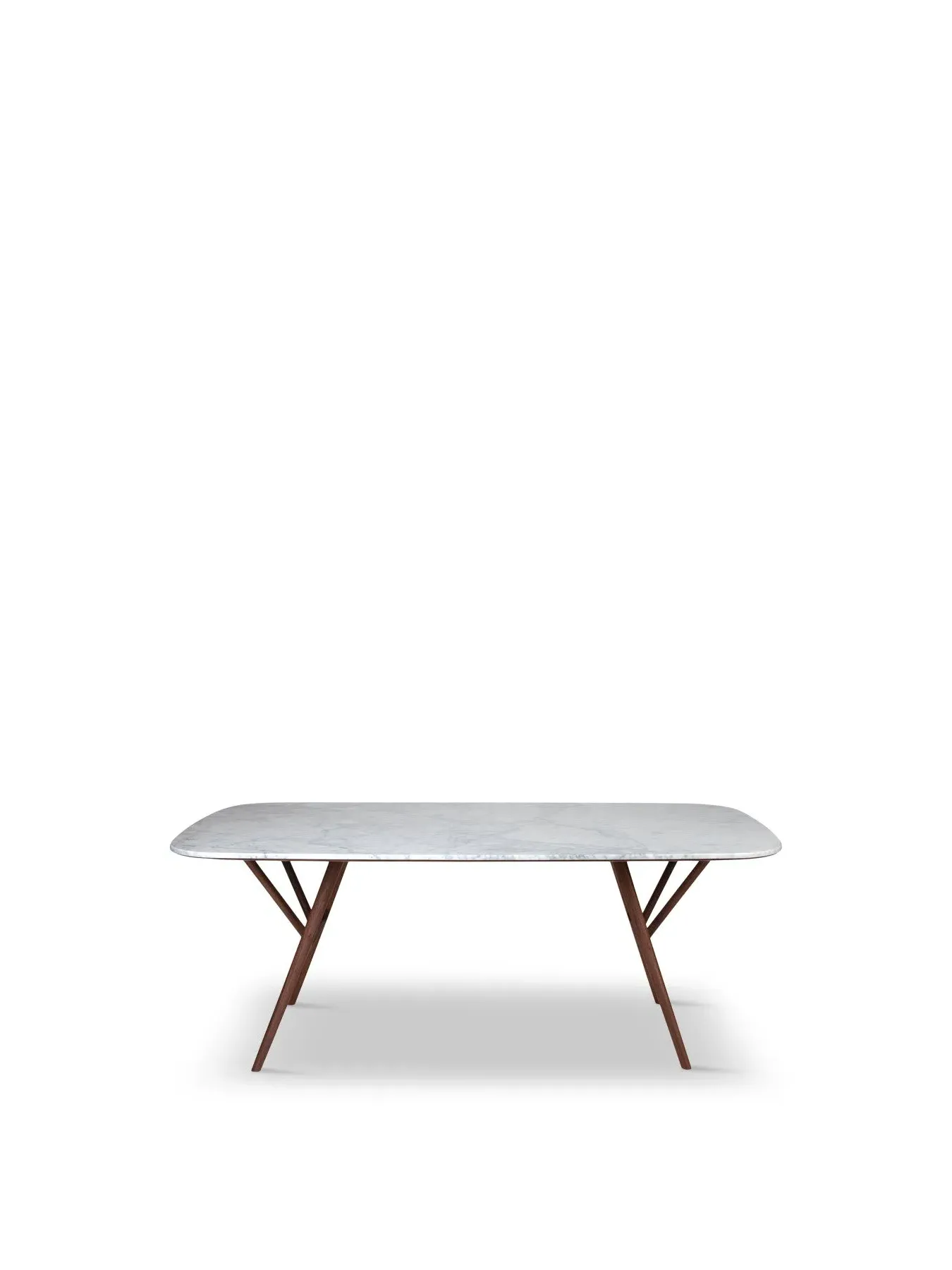 Dining Table with Marble Top - White, Walnut image