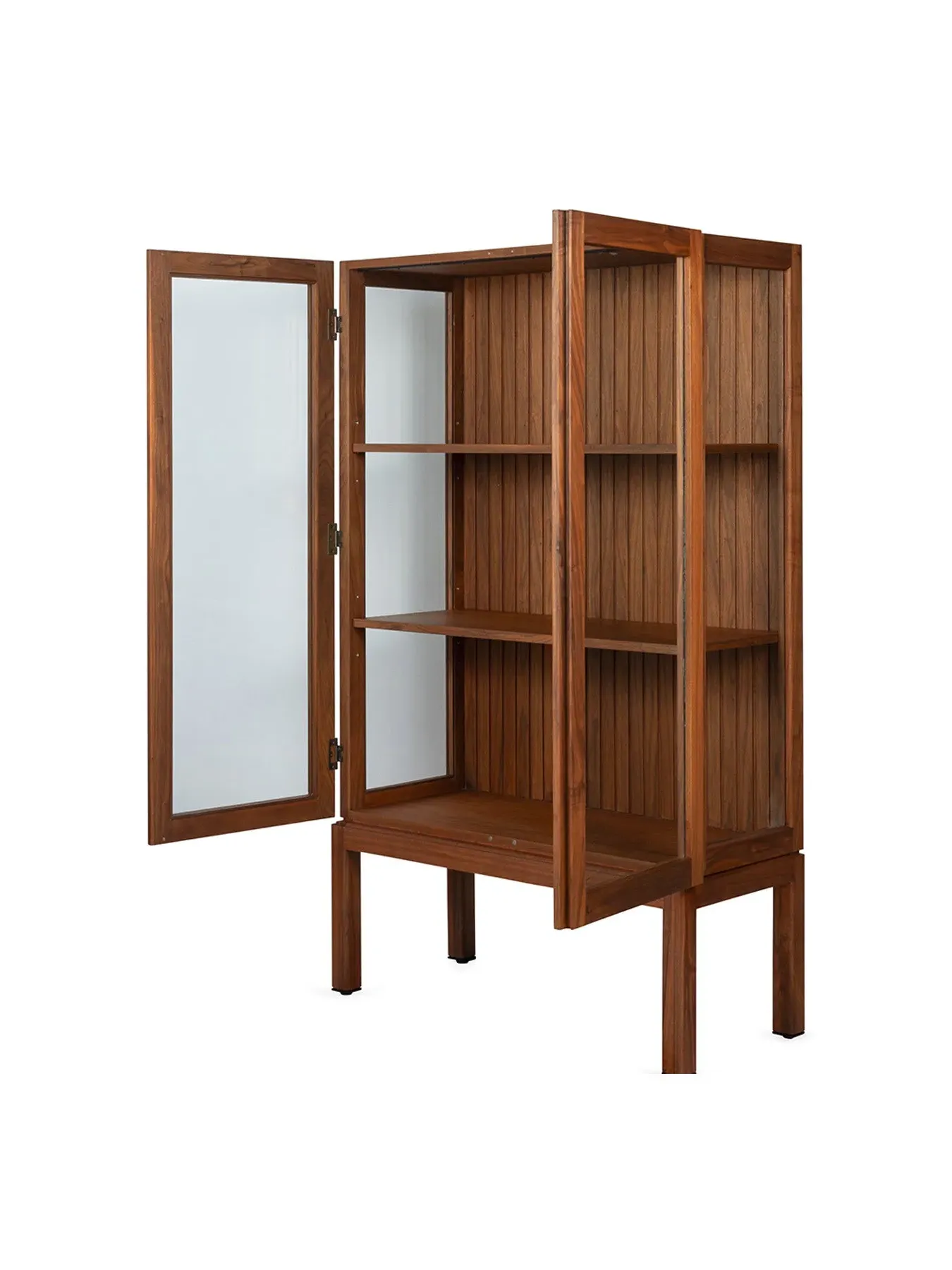 Display Cabinet with Glass Doors - Walnut
