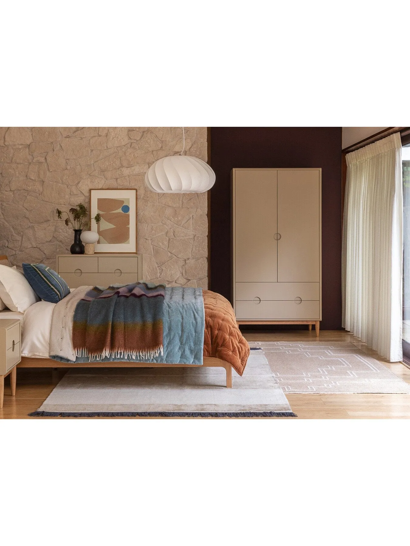 Double Wardrobe Painted - Beige, Wood