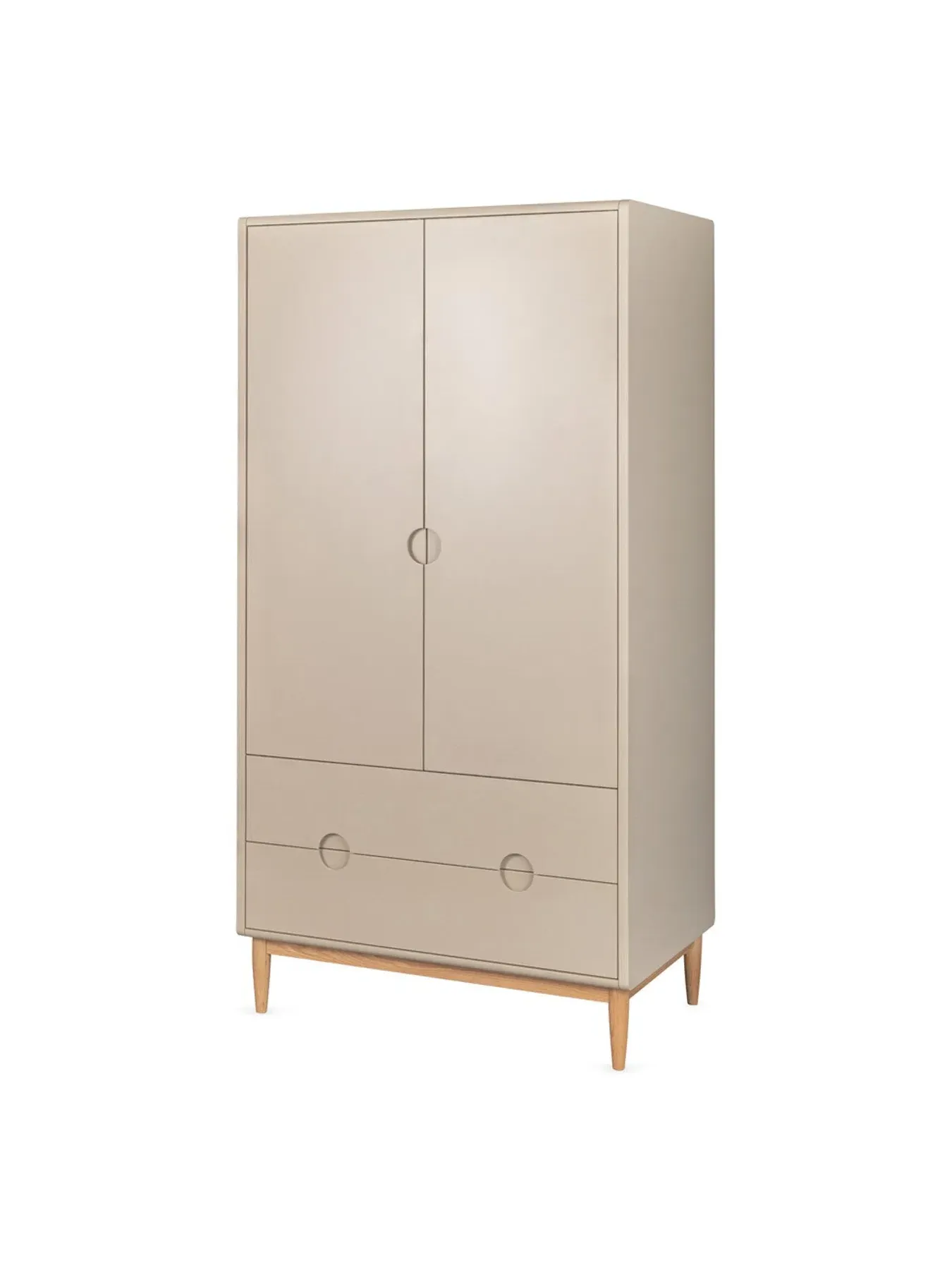 Double Wardrobe Painted - Beige, Wood