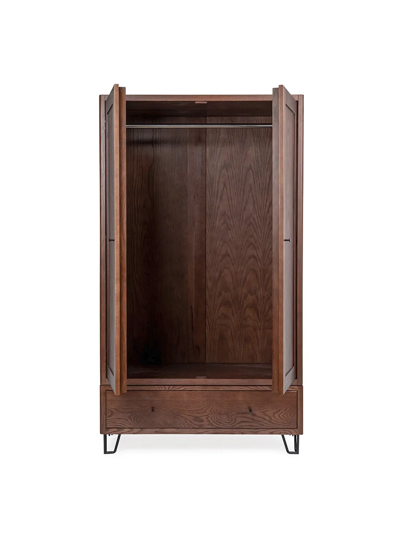 Double Wardrobe with Storage - Brown, Dark Wood