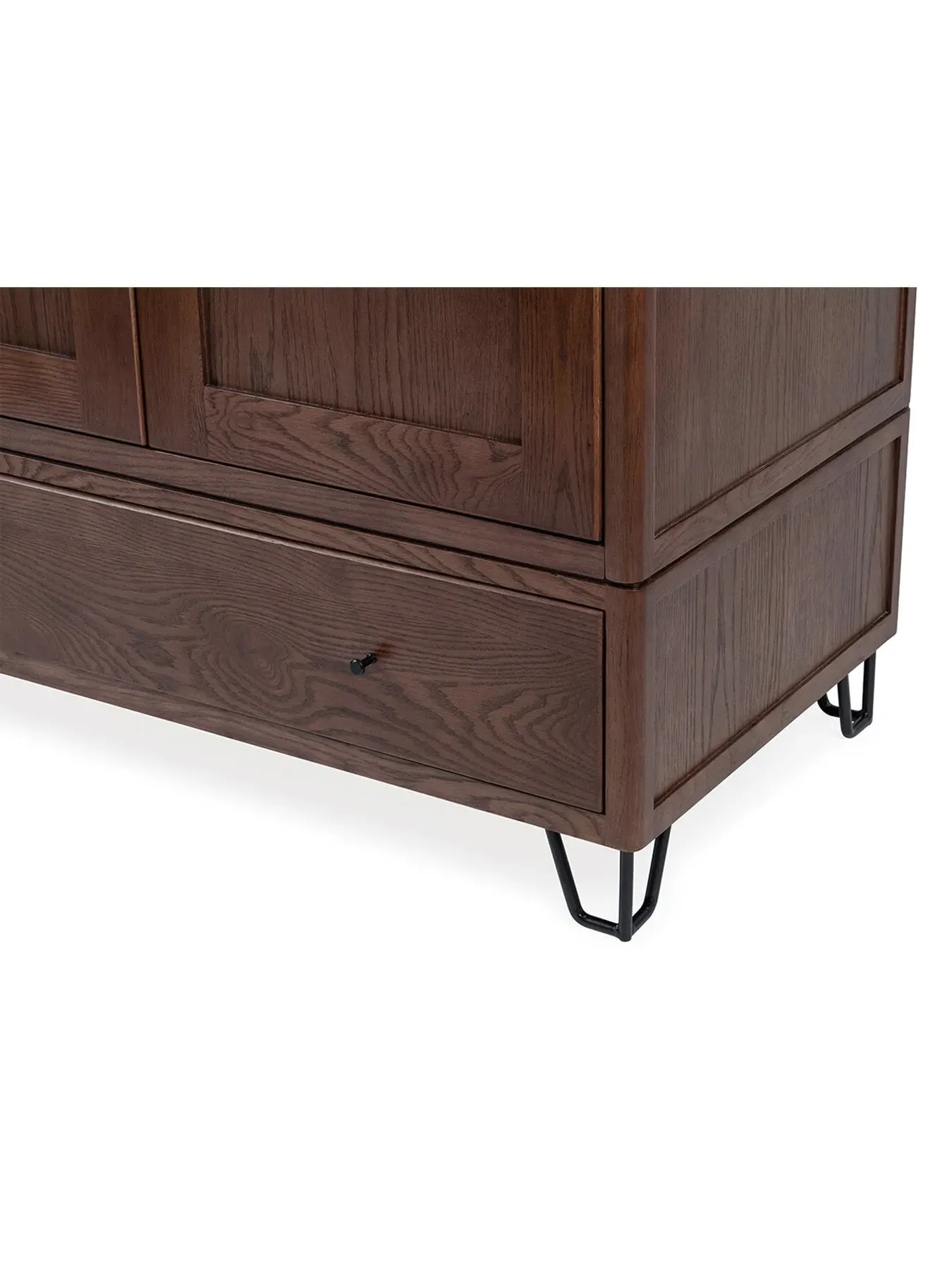 Double Wardrobe with Storage - Brown, Dark Wood
