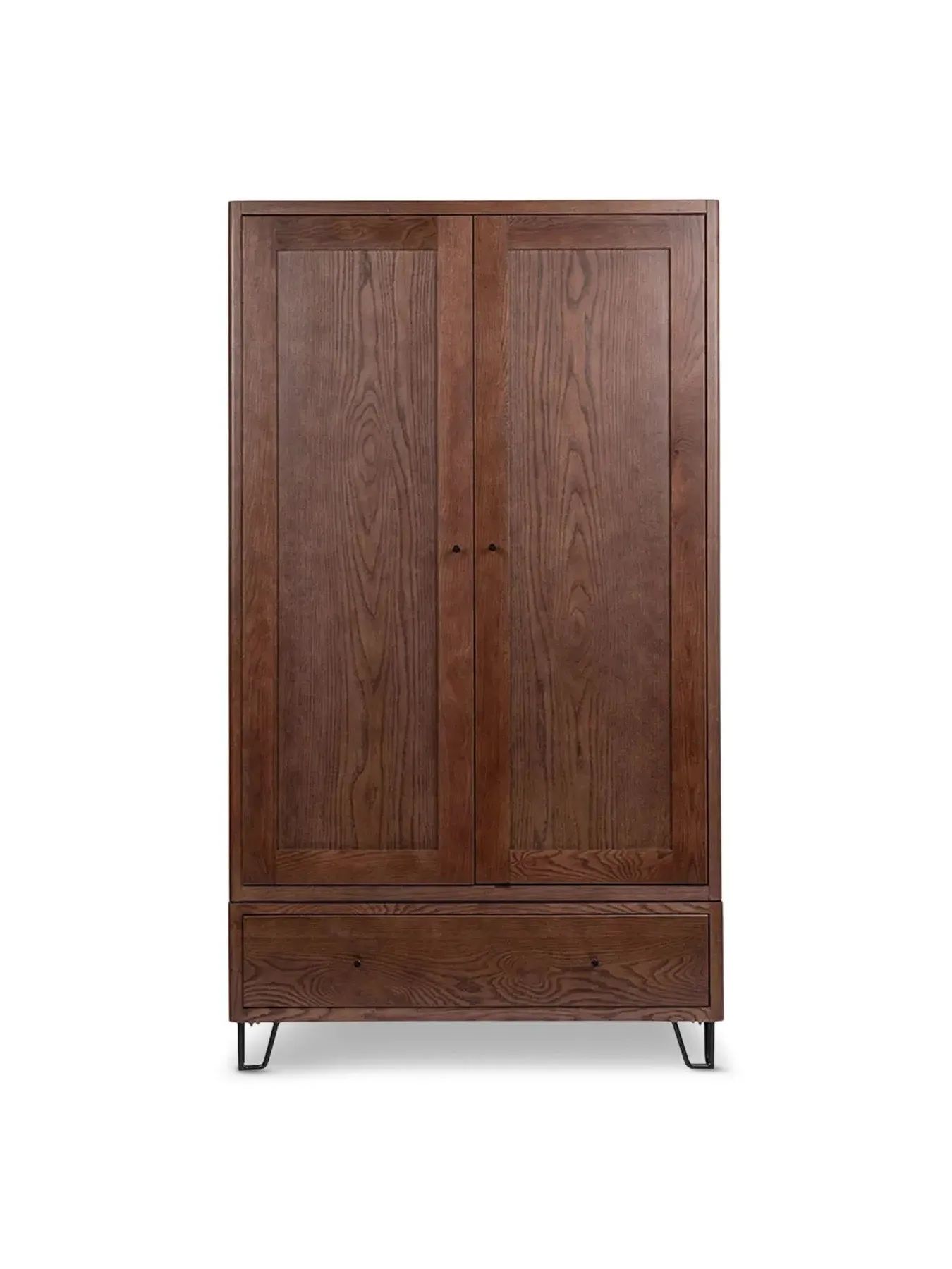 Double Wardrobe with Storage - Brown, Dark Wood image