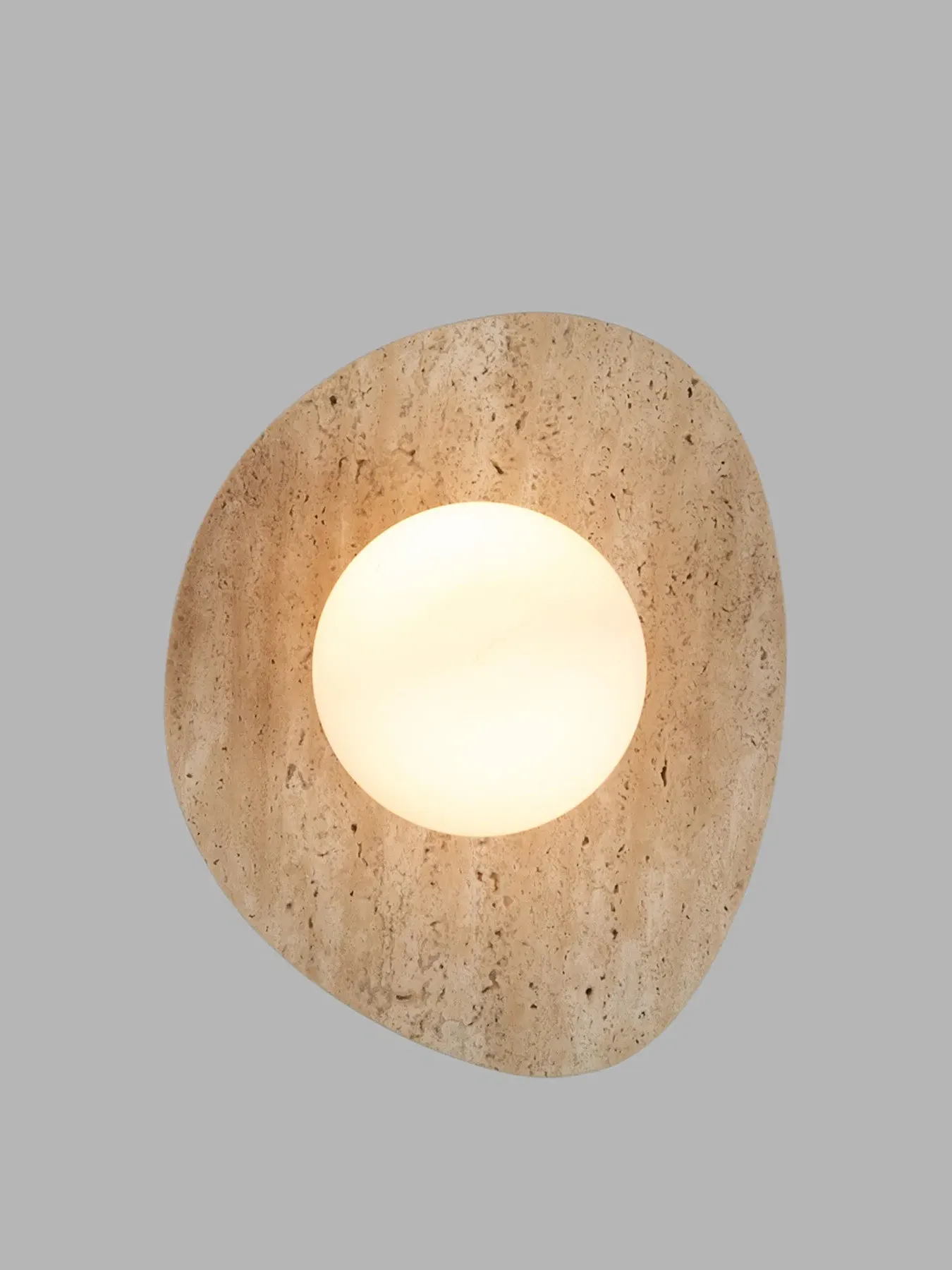 Element Wall Light IP44 - Natural, Travertine Stone