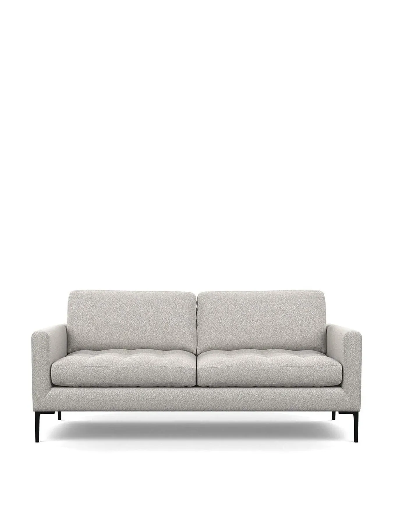 Footstool with Black Feet - Grey, Boucle