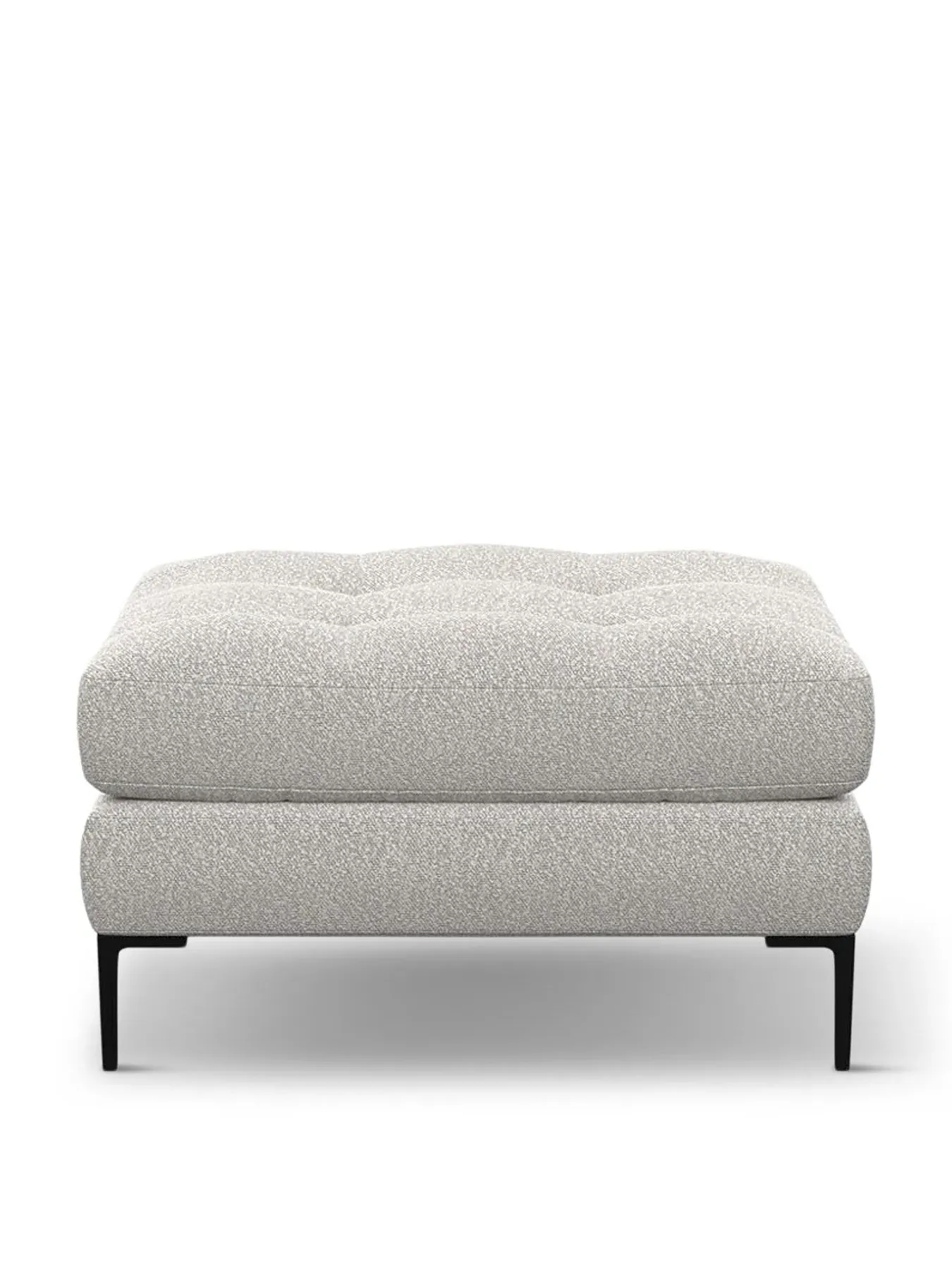 Footstool with Black Feet - Grey, Boucle image