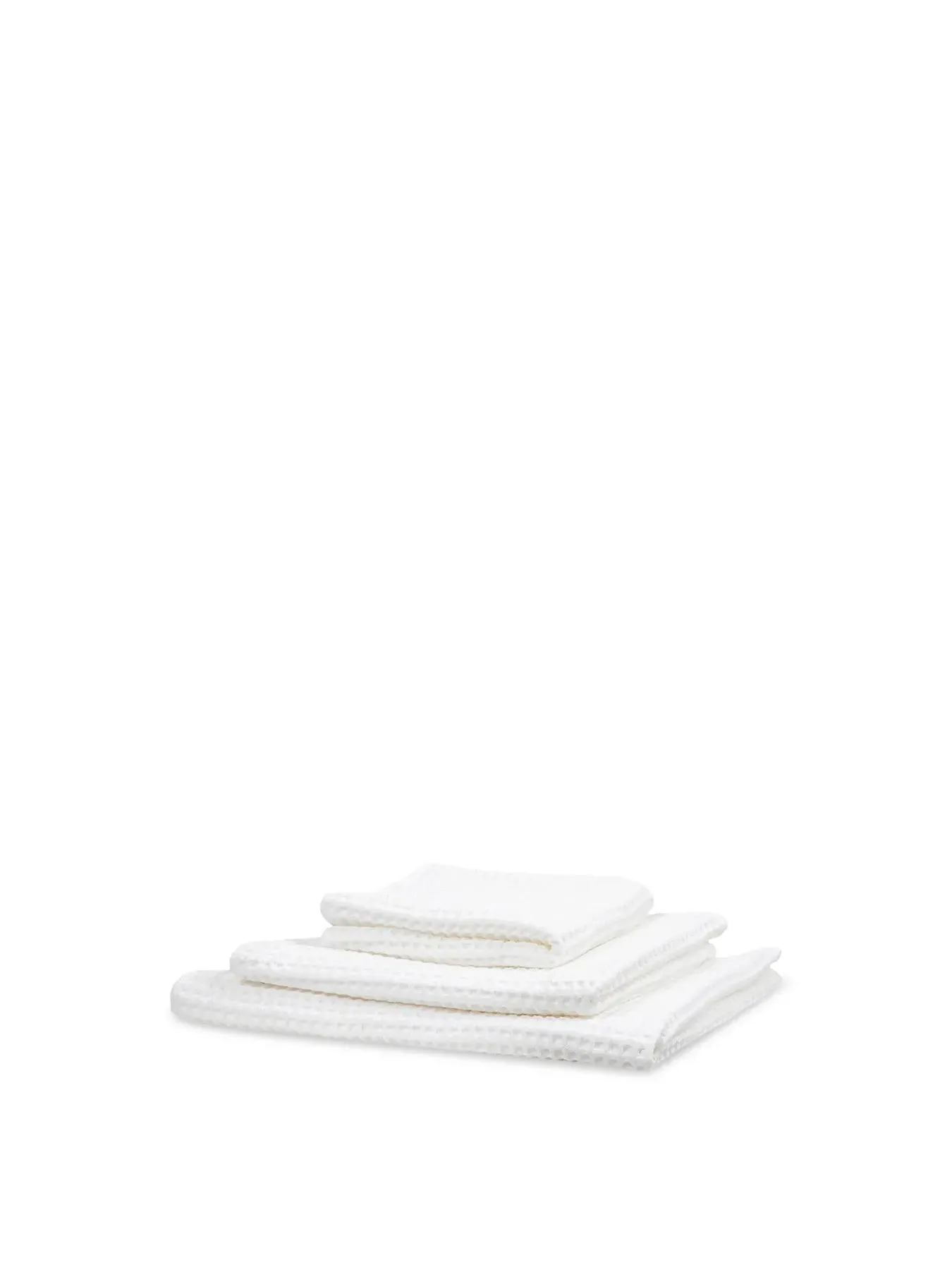 Hand Towel with Waffle Texture - White, Cotton image