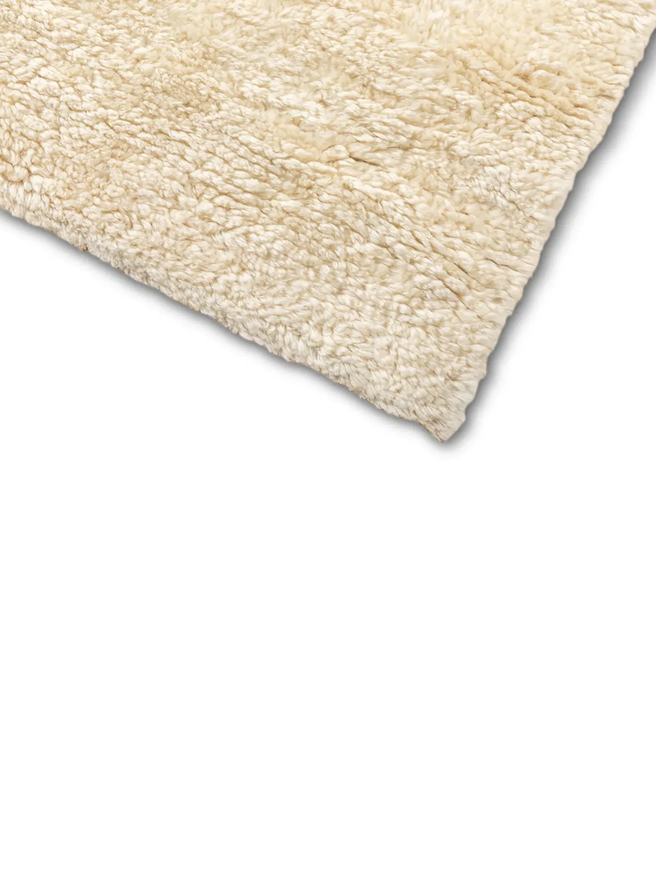 Hand-Tufted Rug with Deep Pile - Natural, Wool