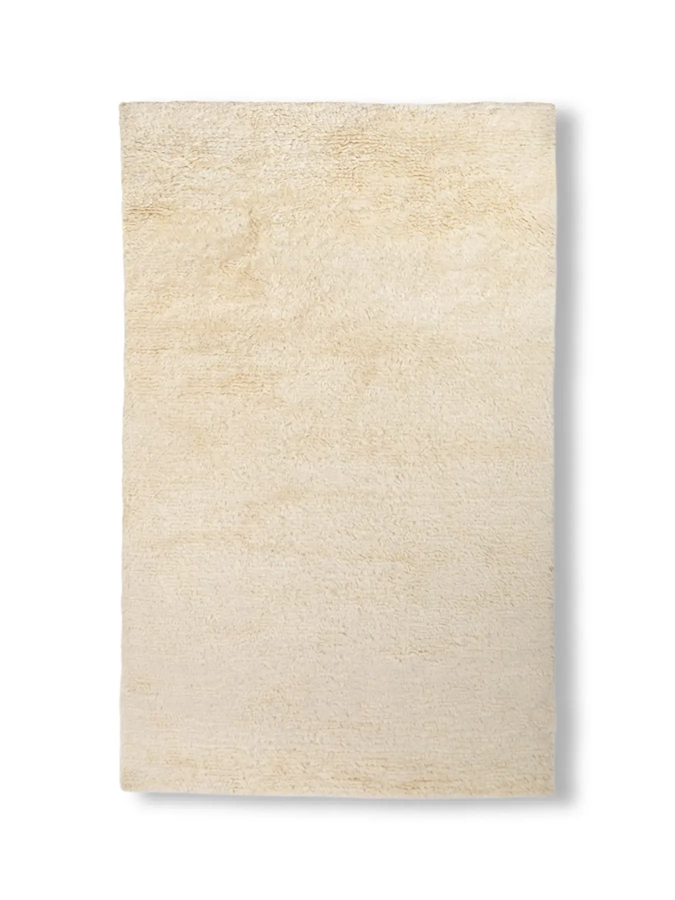 Hand-Tufted Rug with Deep Pile - Natural, Wool image
