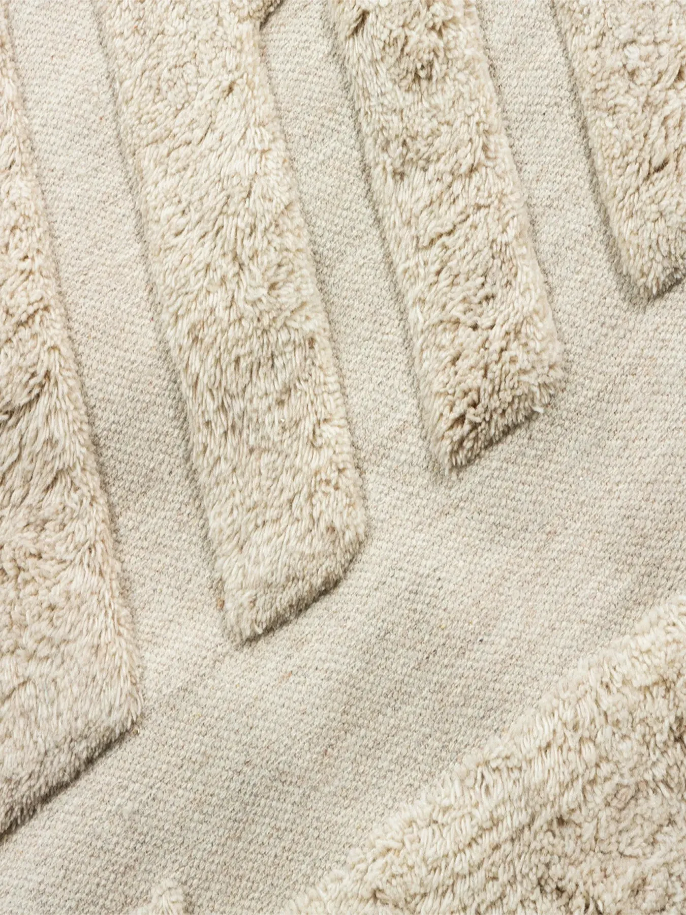 High-Low Pile Rug - Natural, Wool