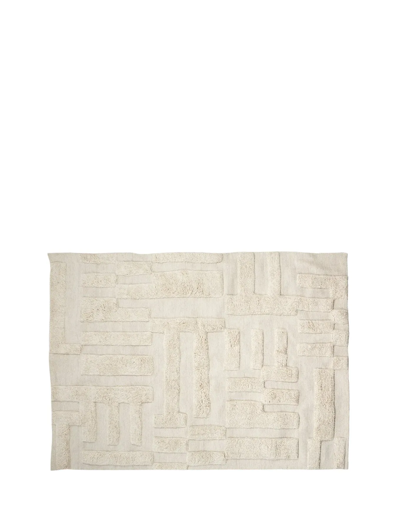 High-Low Pile Rug - Natural, Wool image