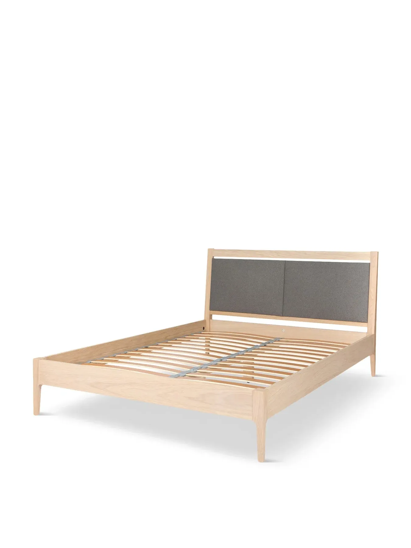 King Size Bed with Headboard - Brown, Oak image