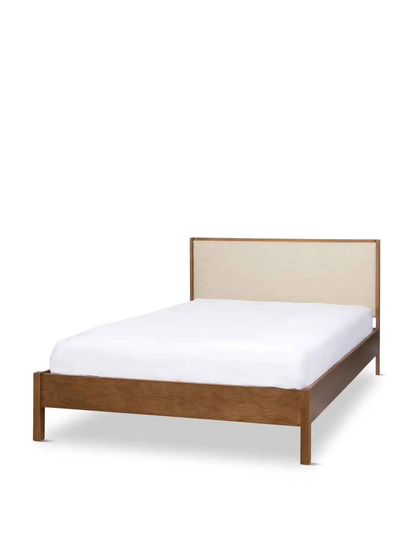King Size Bed with Headboard - Cream, Linen image