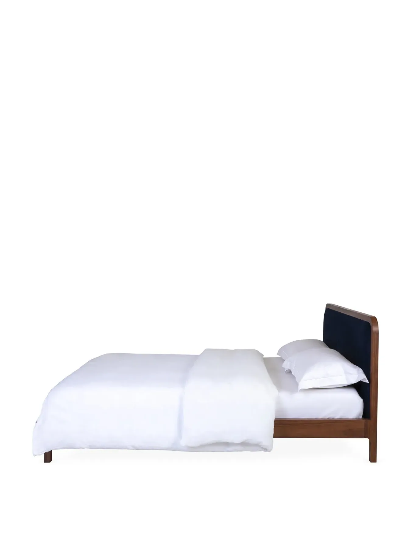 King Size Bed with Upholstery - Brown, Wood
