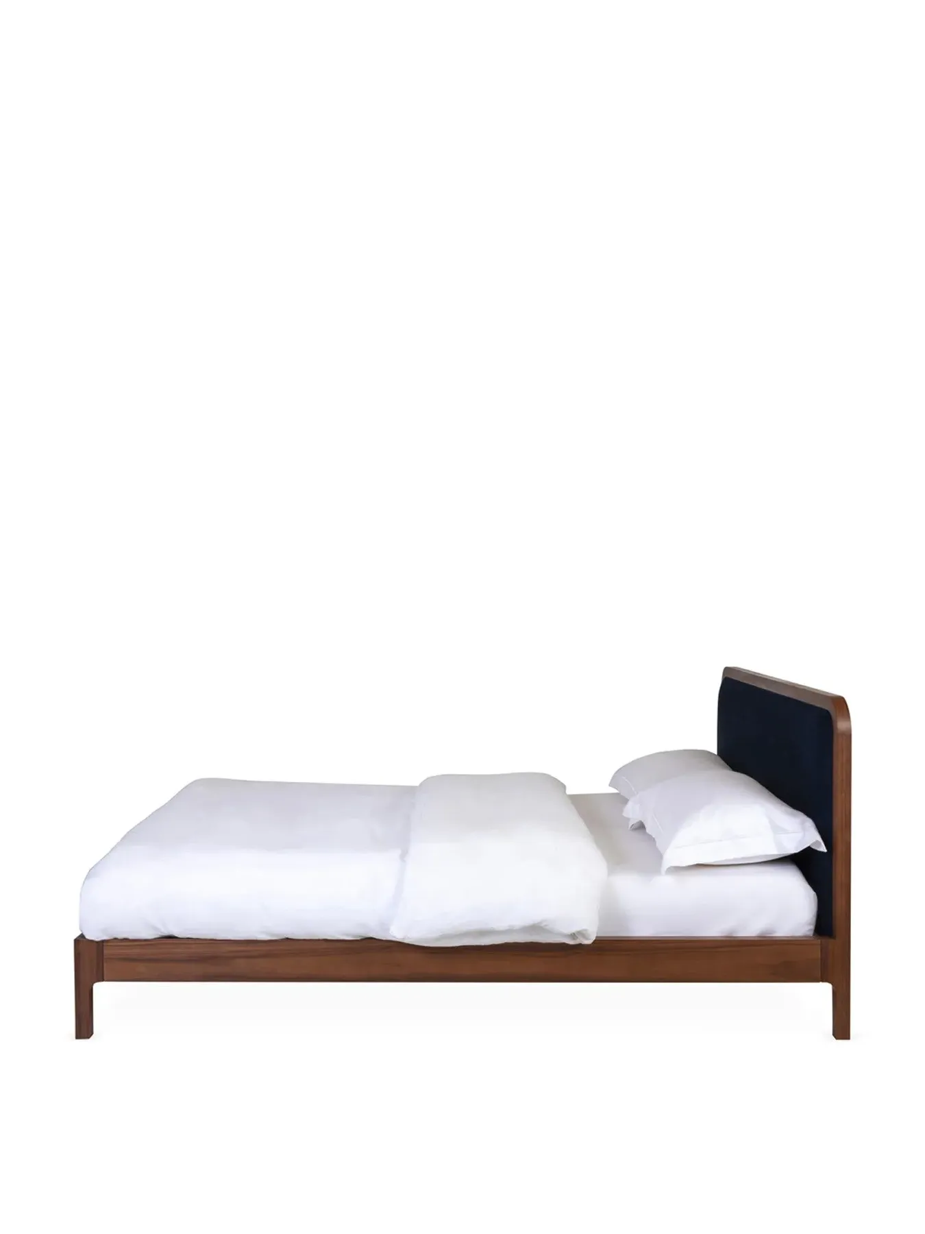 King Size Bed with Upholstery - Brown, Wood
