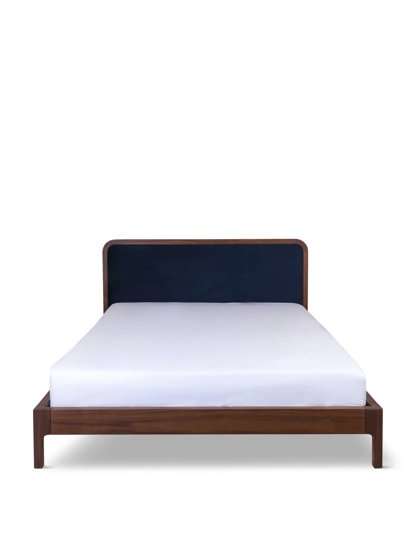 King Size Bed with Upholstery - Brown, Wood image