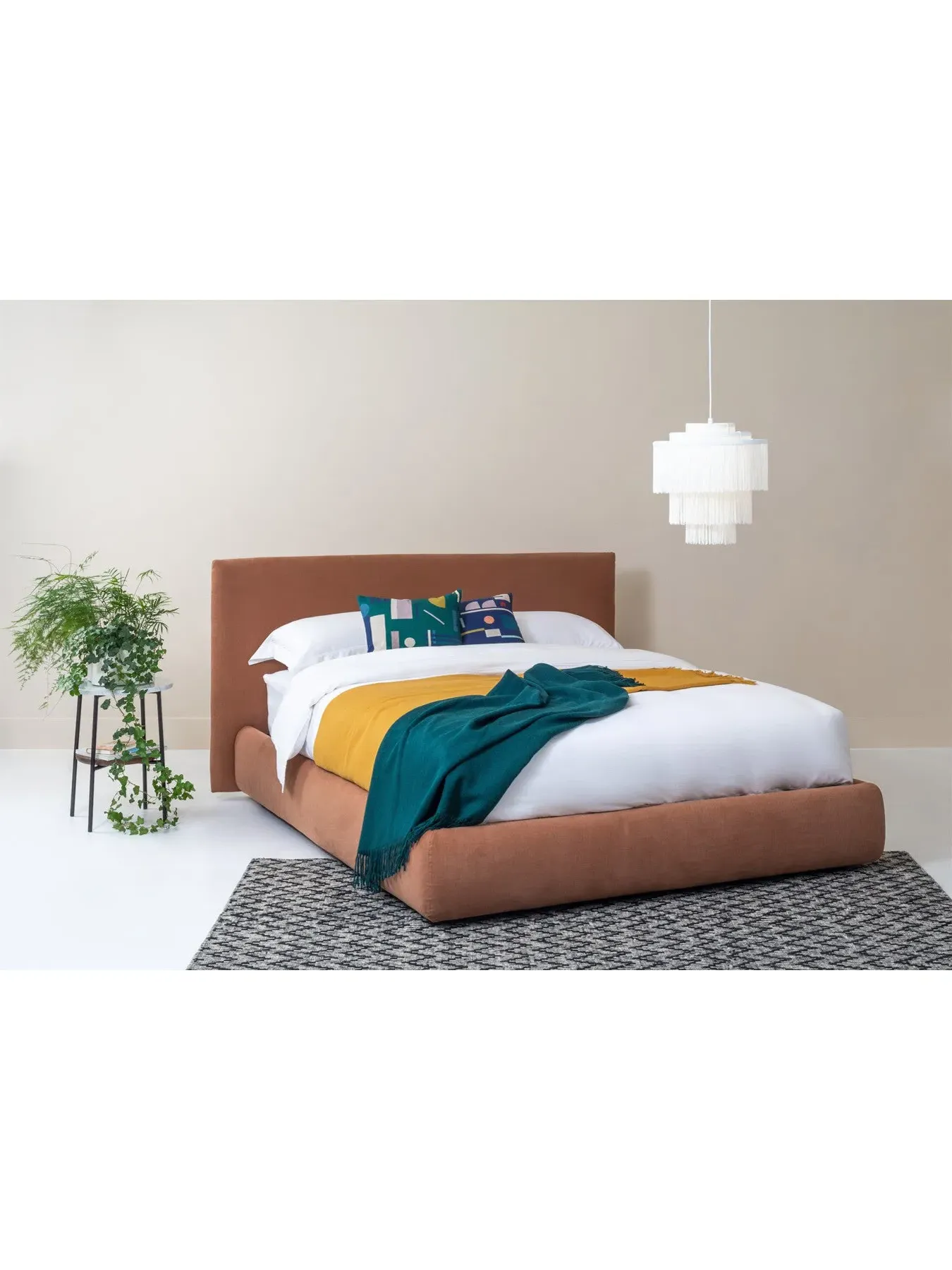 King Size Storage Bed - Tan, Cotton