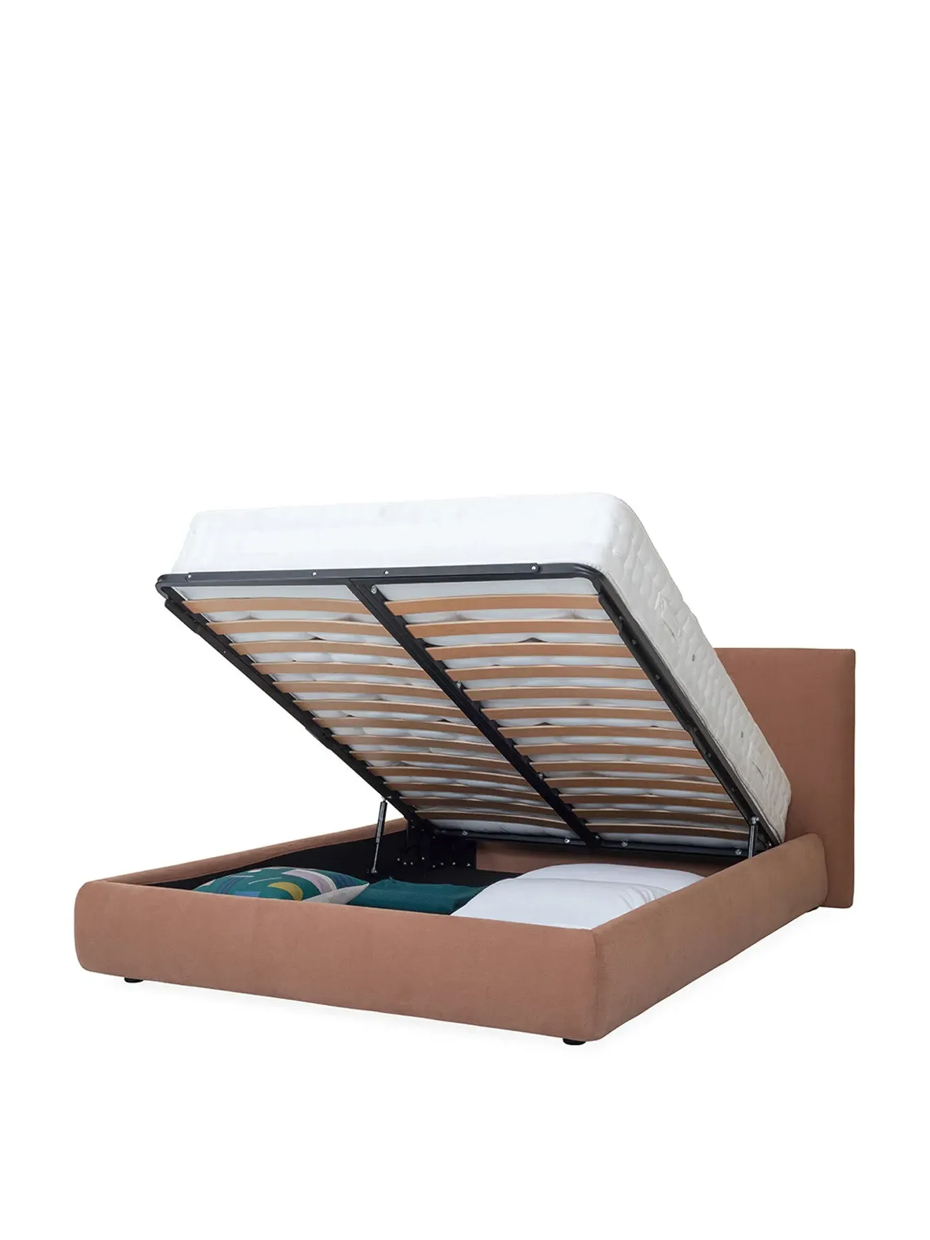 King Size Storage Bed - Tan, Cotton