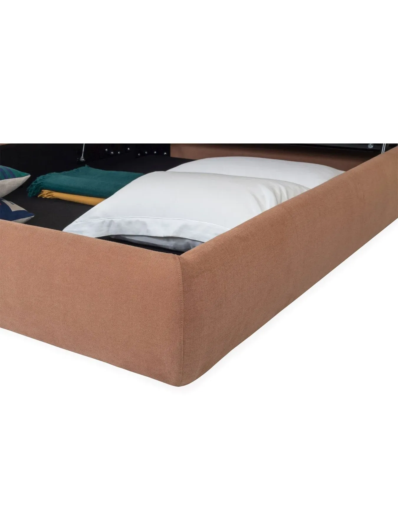 King Size Storage Bed - Tan, Cotton