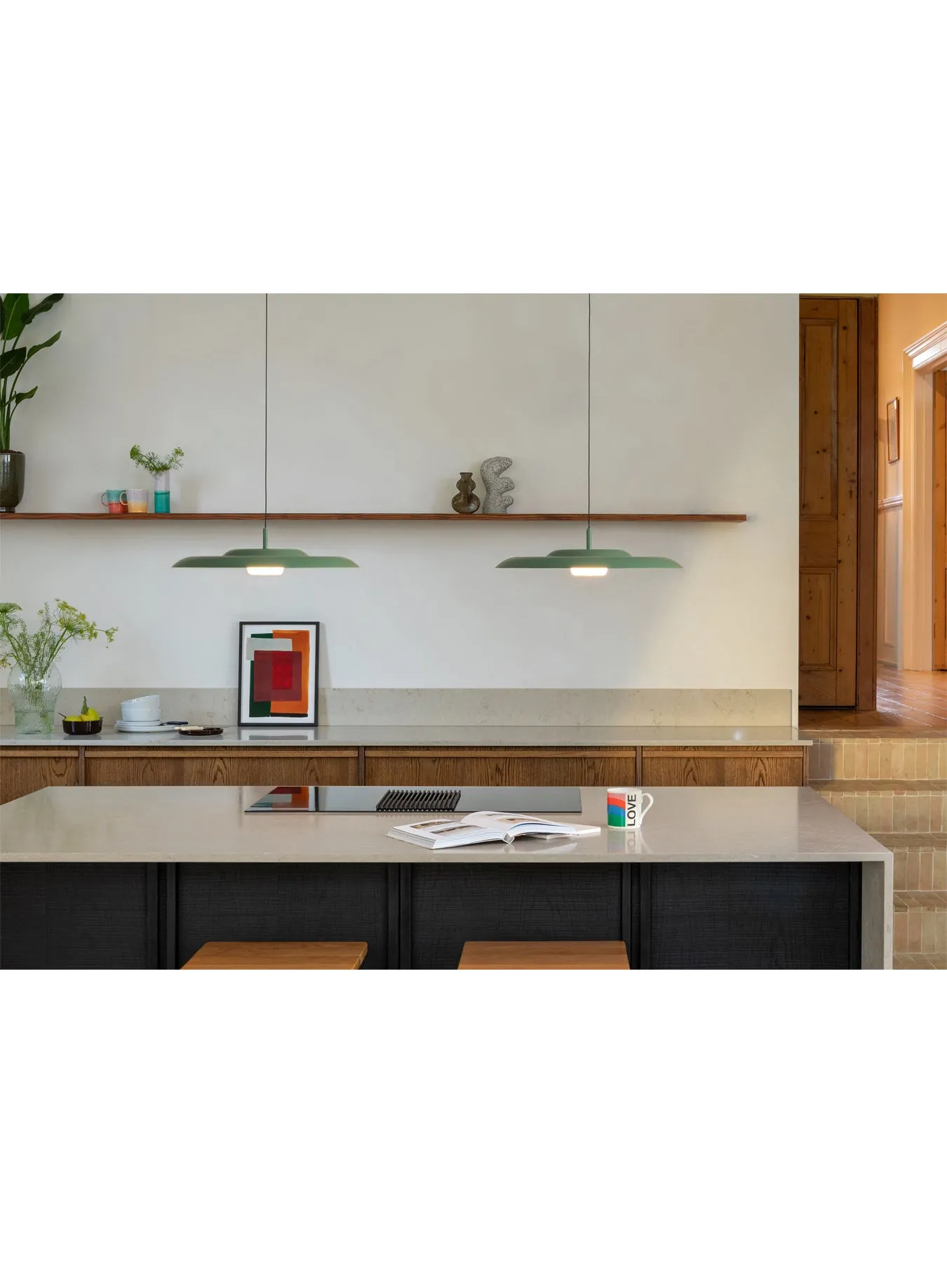 Large LED Metal Pendant Light - Black