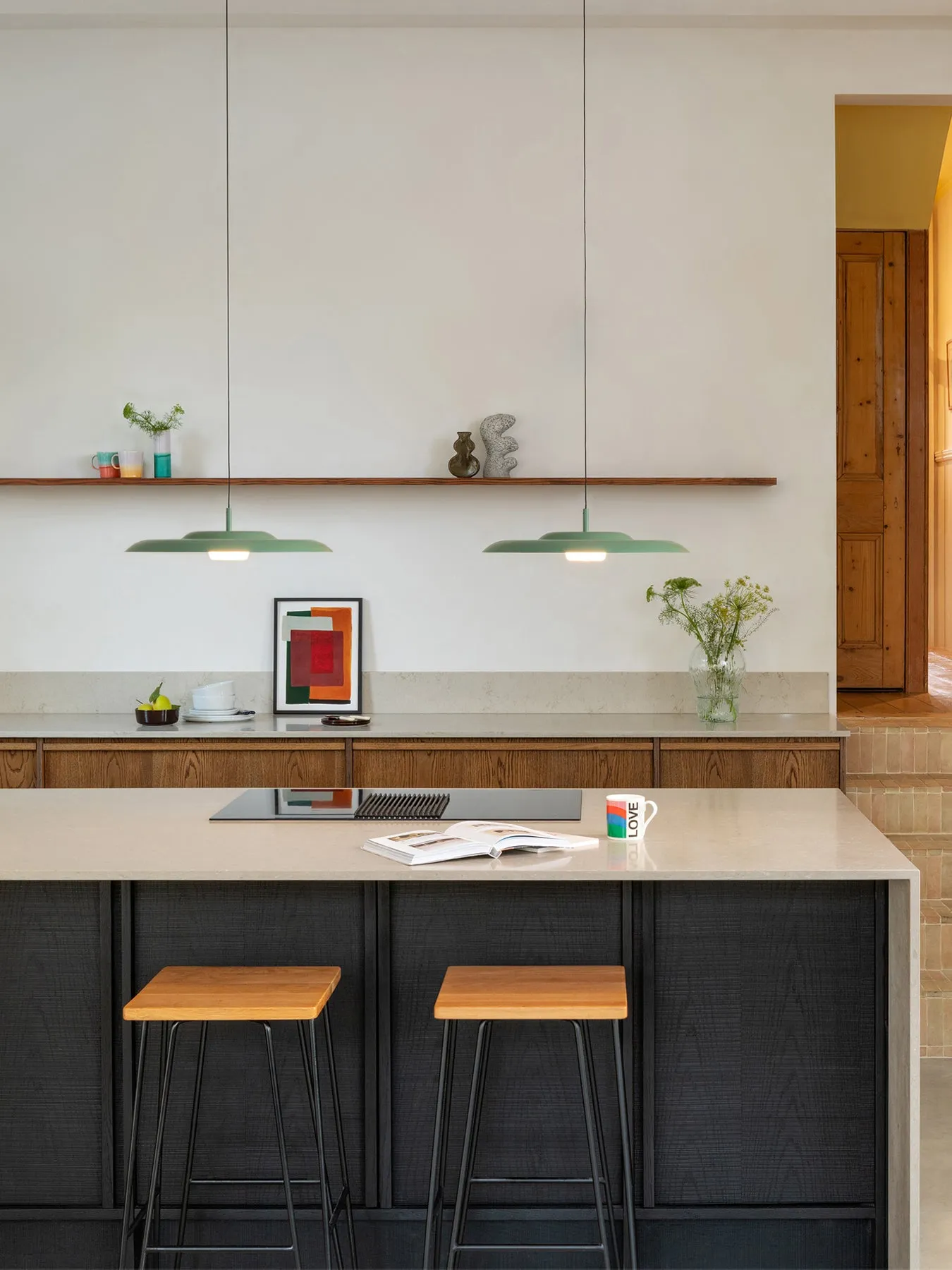 Large LED Metal Pendant Light - Sage