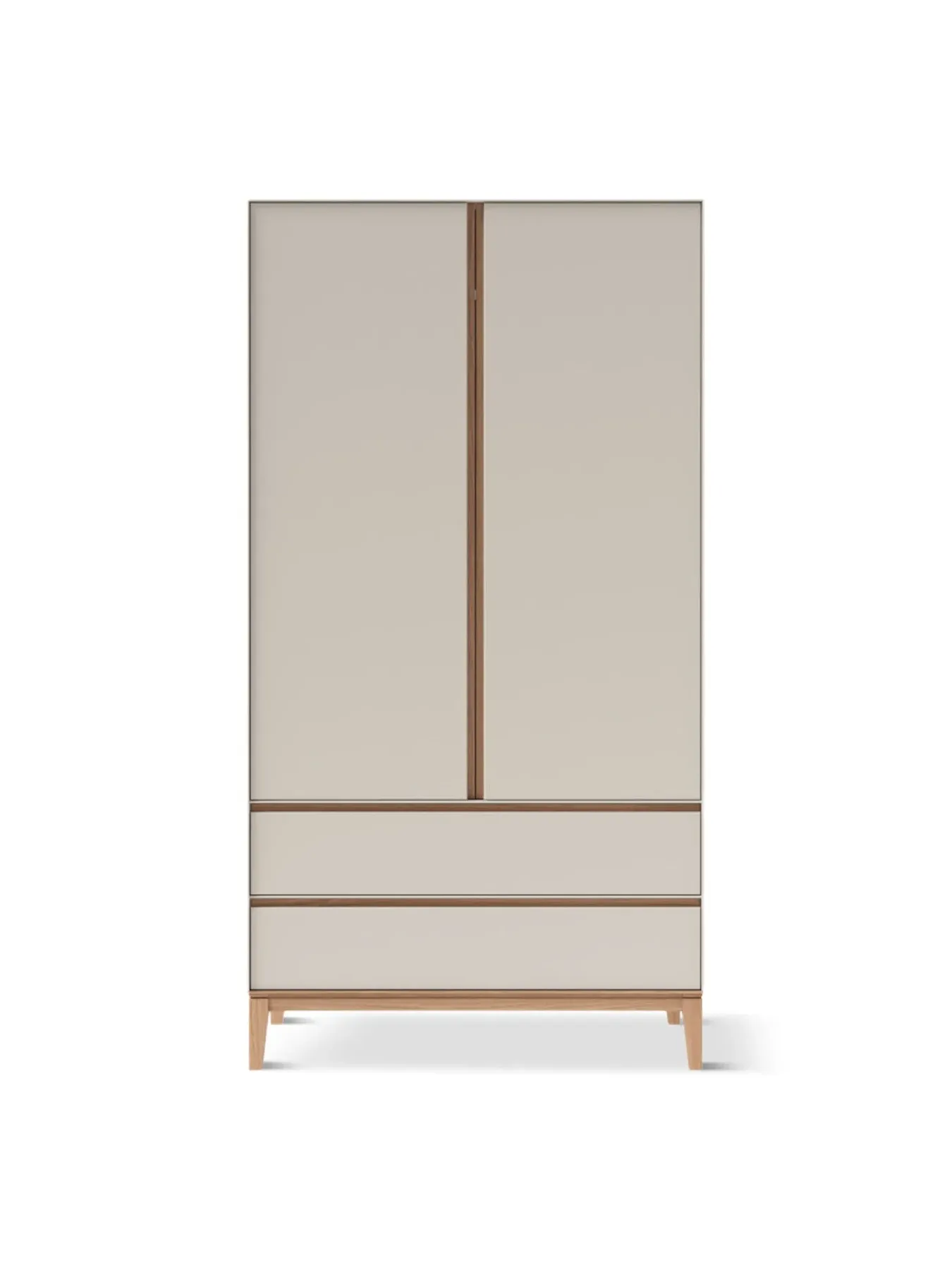 Lars Wardrobe with Cashmere - White, Oak image
