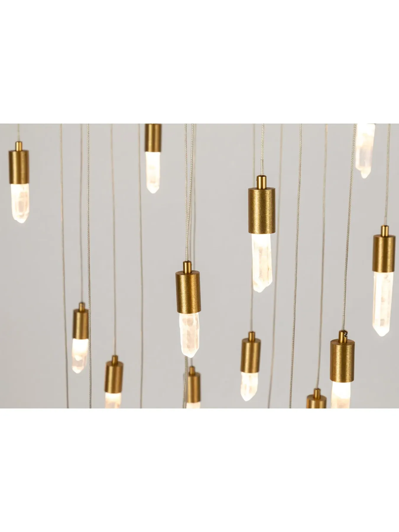 LED Chandelier with Crystals - Gold, Metal