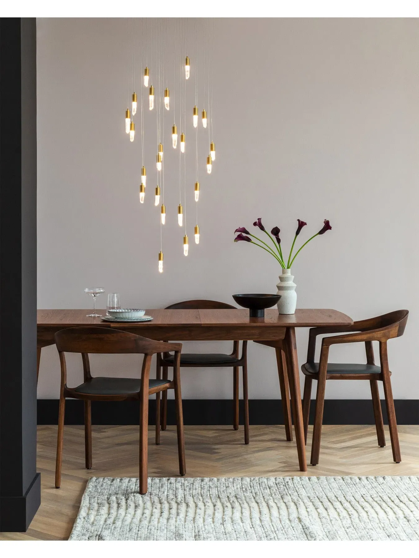 LED Chandelier with Crystals - Gold, Metal