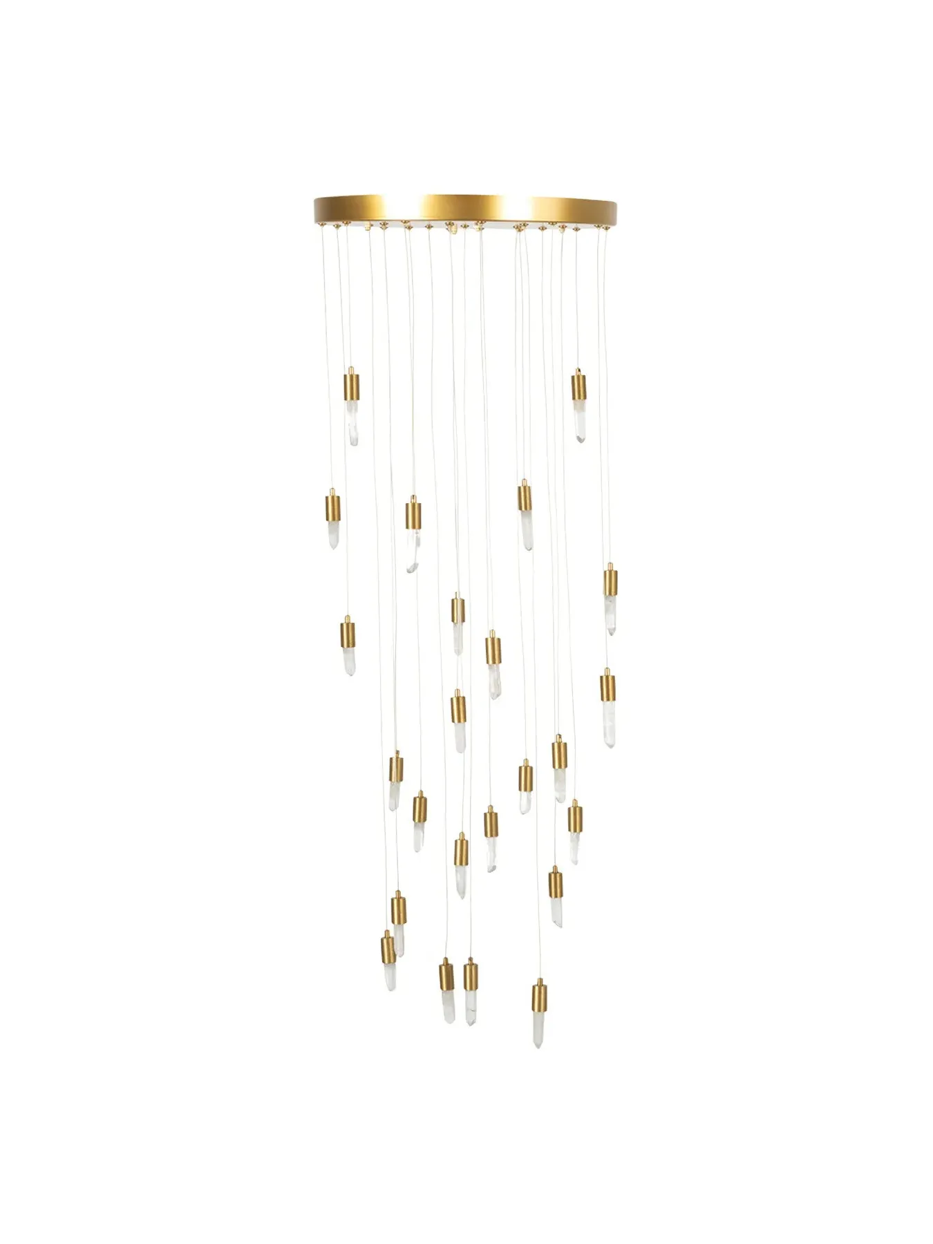 LED Chandelier with Crystals - Gold, Metal image