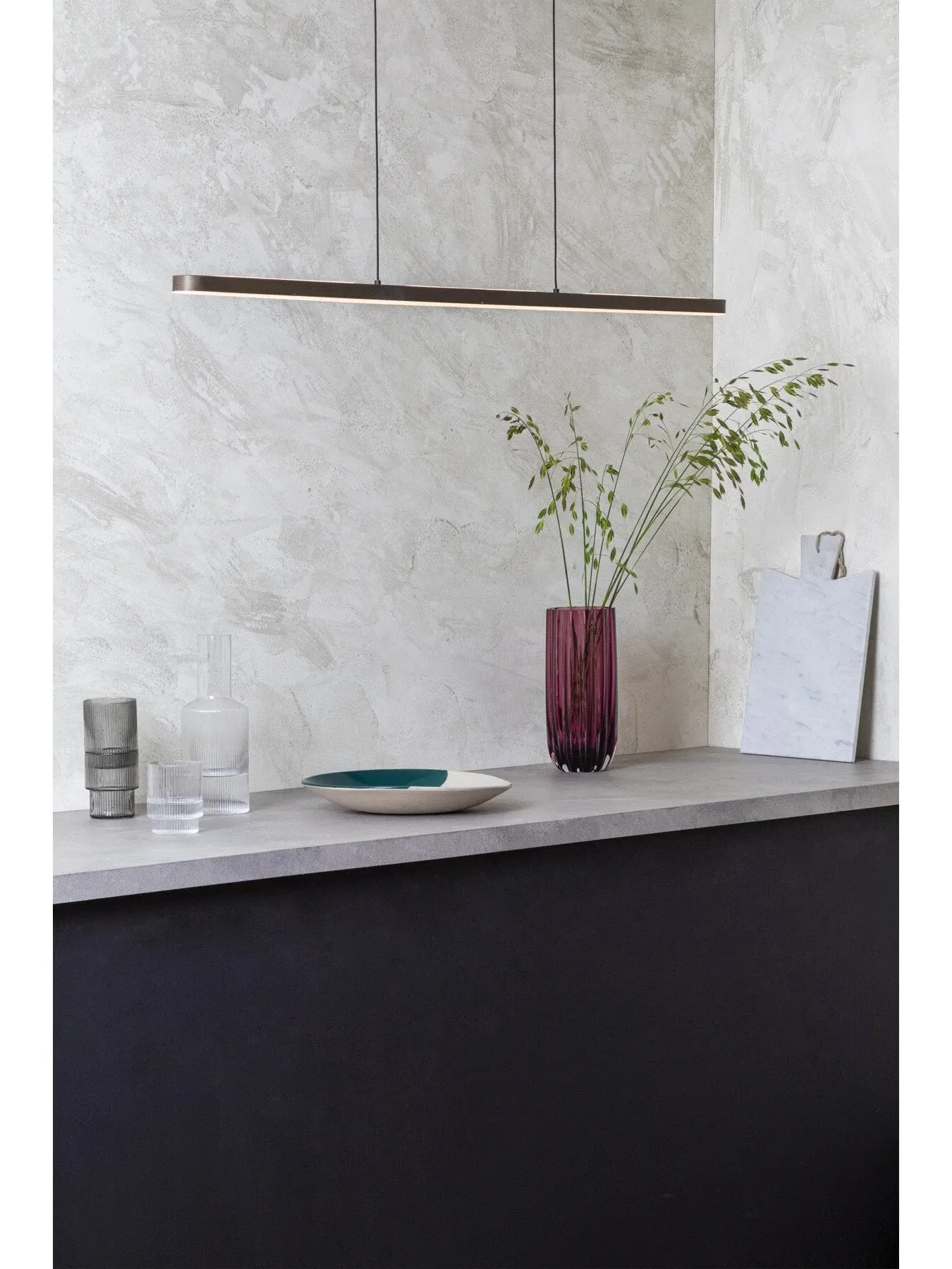 Linear LED Ceiling Pendant - Black